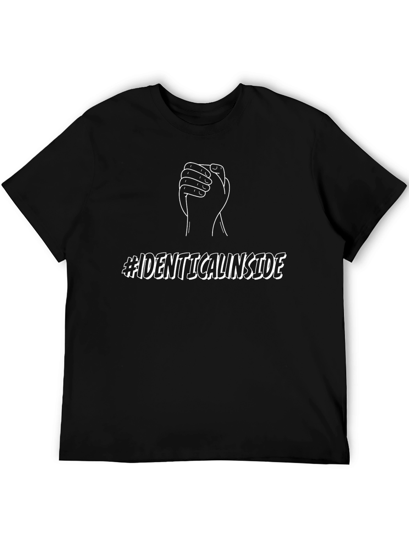 Identical Inside Graphic Tee - Black Cotton Blend