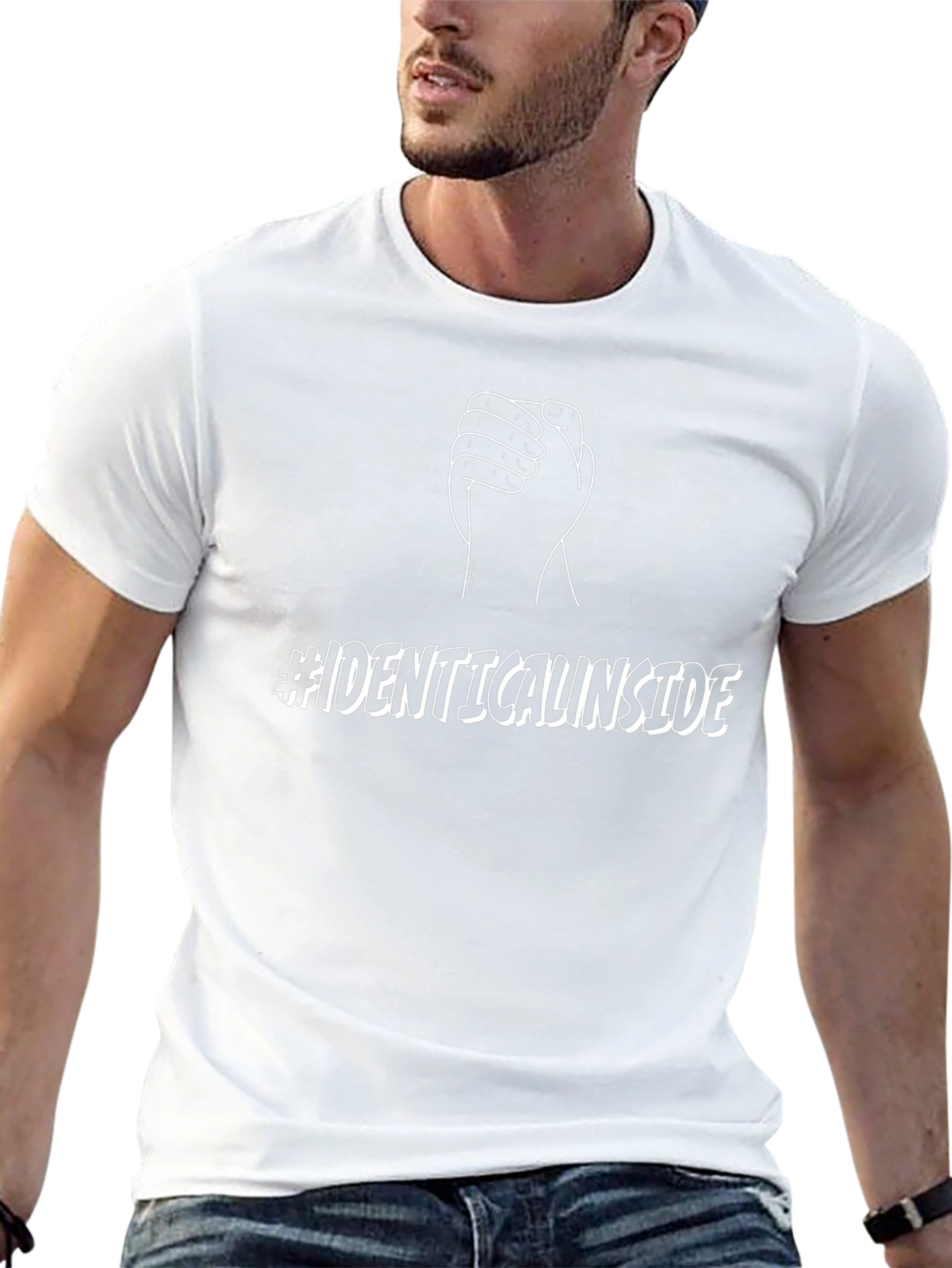 Identical Inside Graphic Tee - Black Cotton Blend