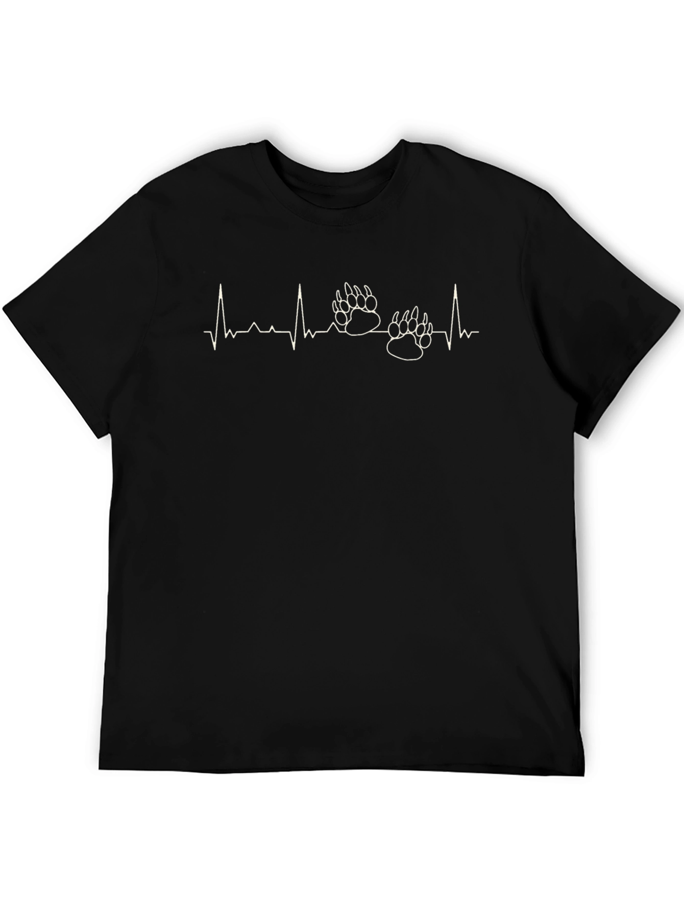 Bear Paw Heartbeat T-Shirt - Black