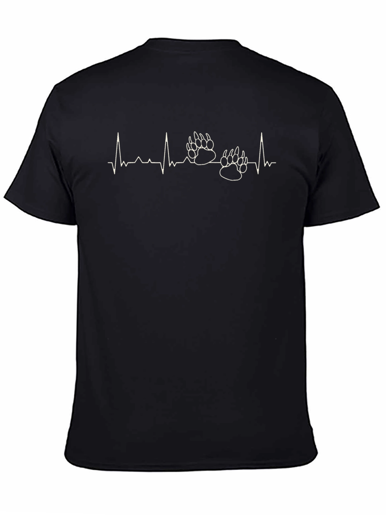 Bear Paw Heartbeat T-Shirt - Black