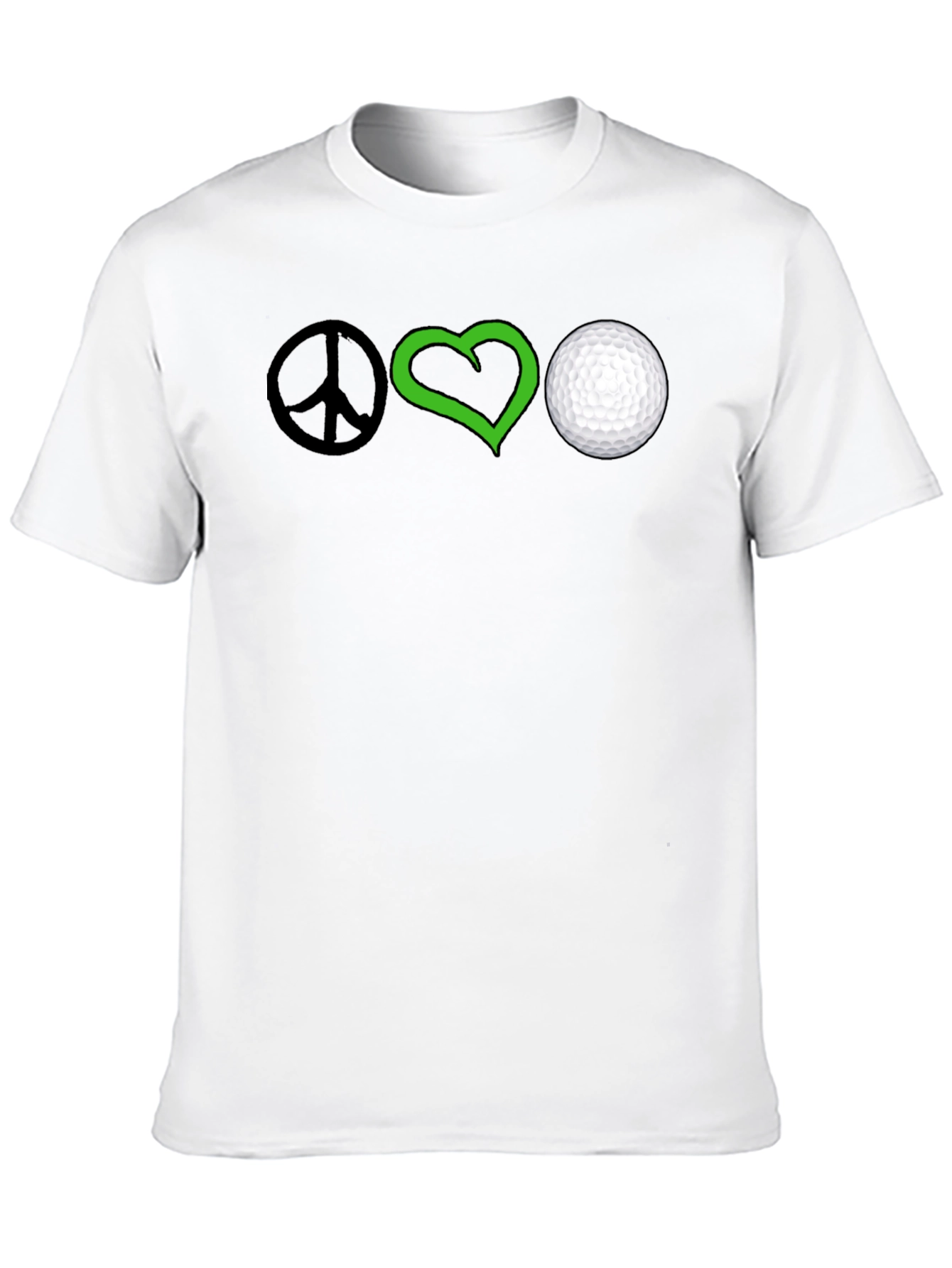 Peace Love Golf T-Shirt - Black Cotton Tee
