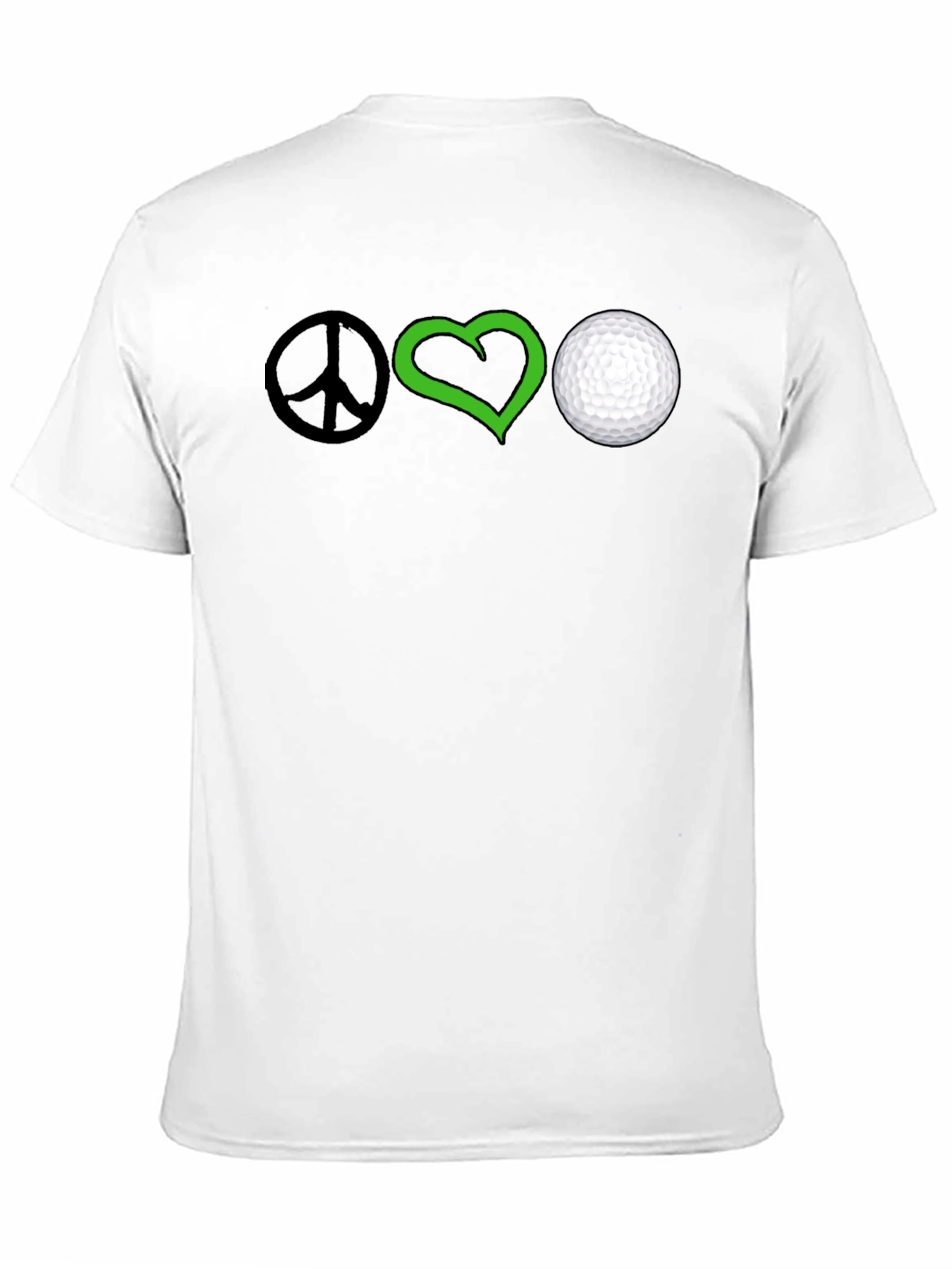 Peace Love Golf T-Shirt - Black Cotton Tee