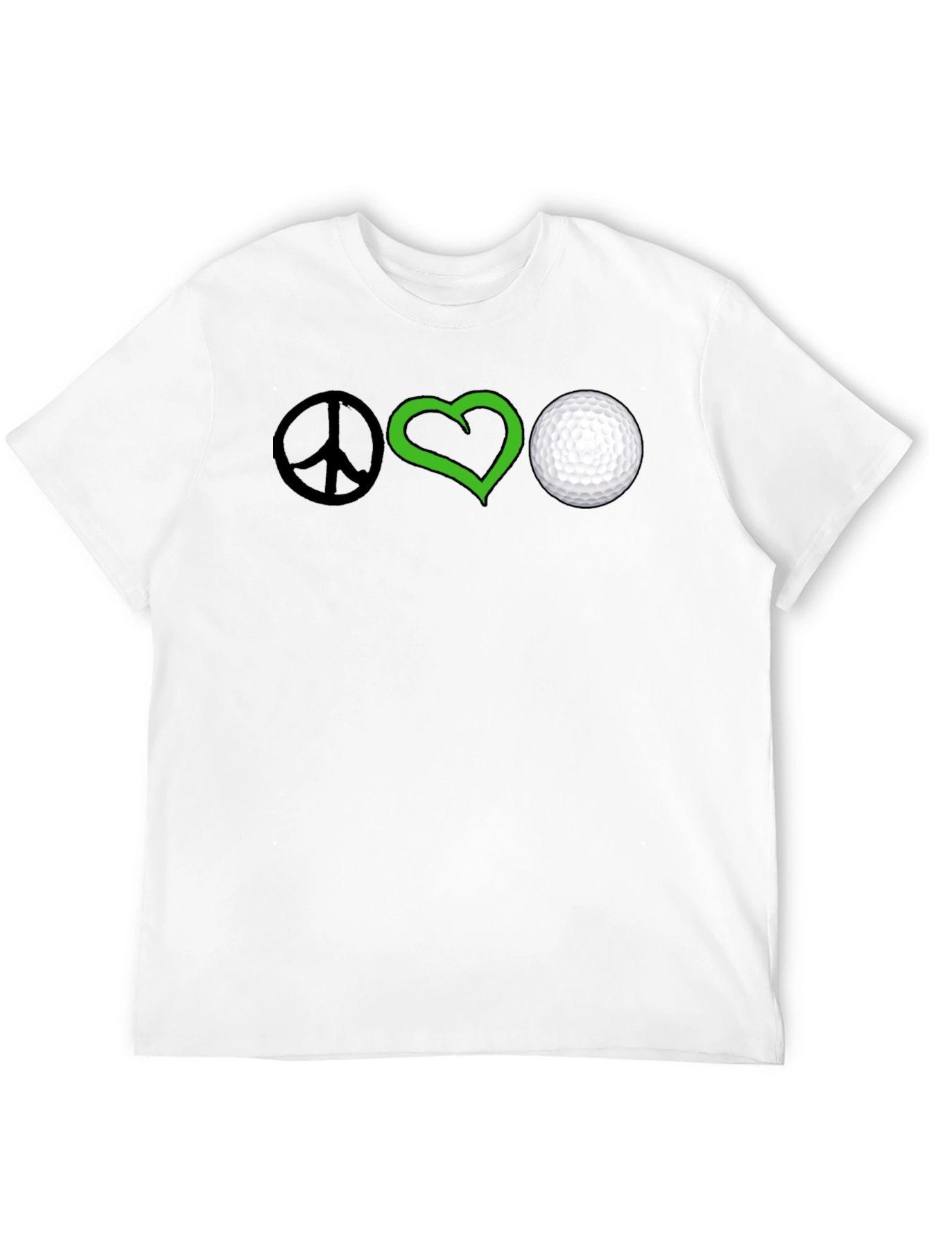Peace Love Golf T-Shirt - Black Cotton Tee