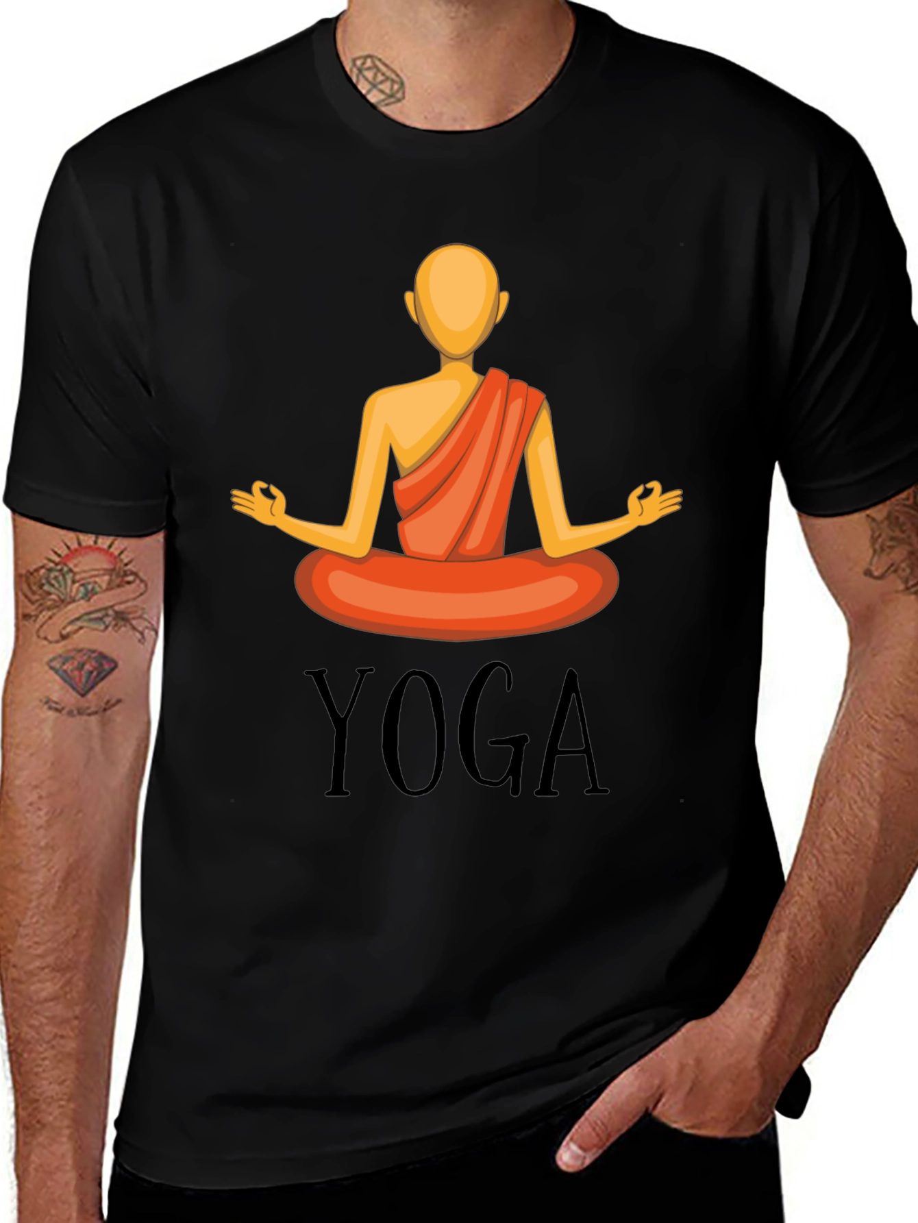 Yoga Graphic T-Shirt - Meditating Figure Design