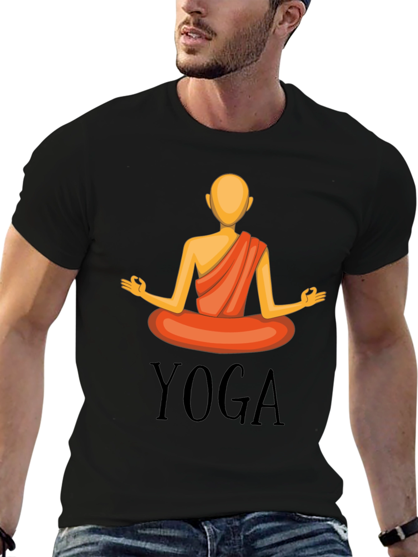 Yoga Graphic T-Shirt - Meditating Figure Design