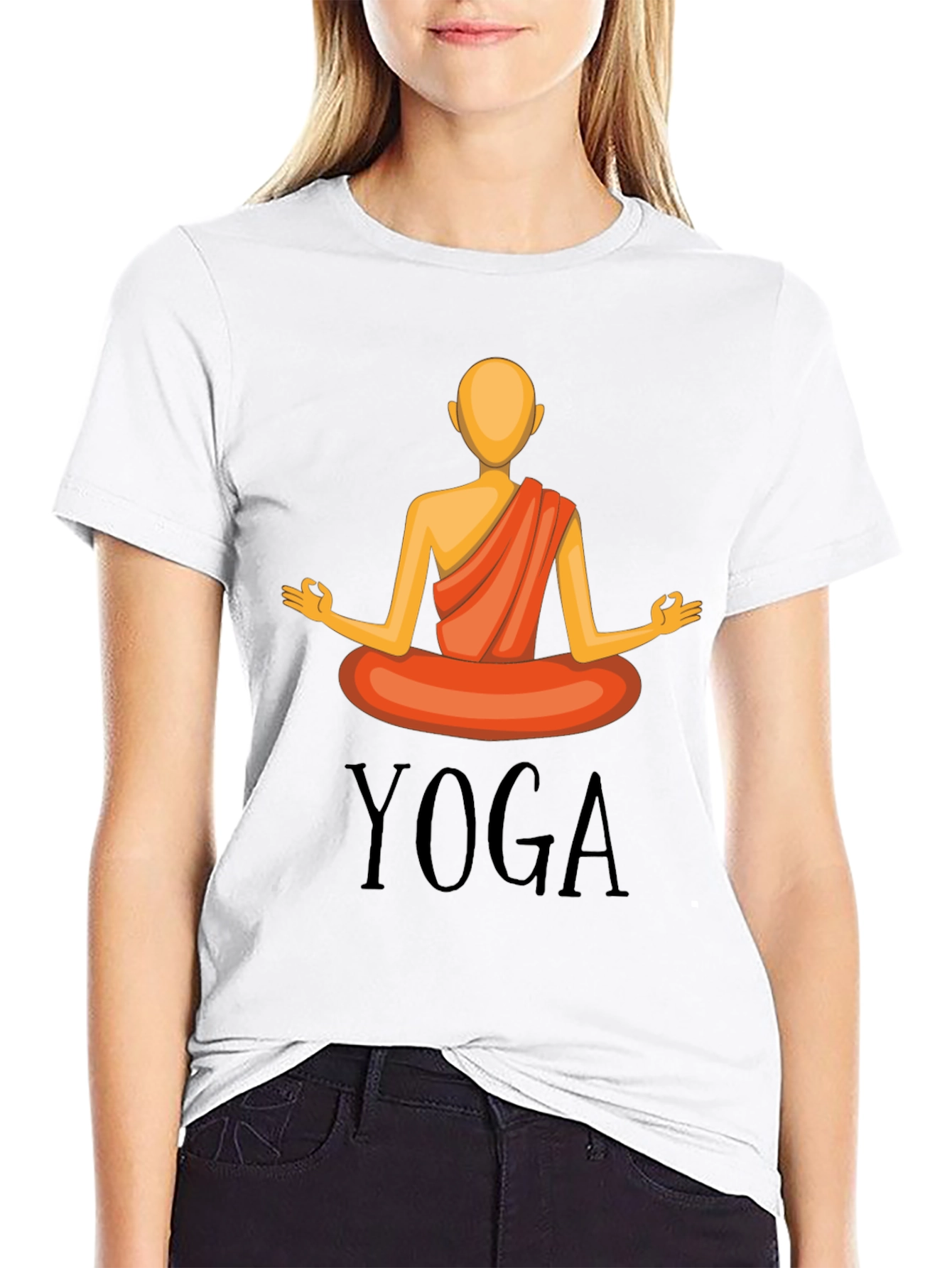 Yoga Graphic T-Shirt - Meditating Figure Design