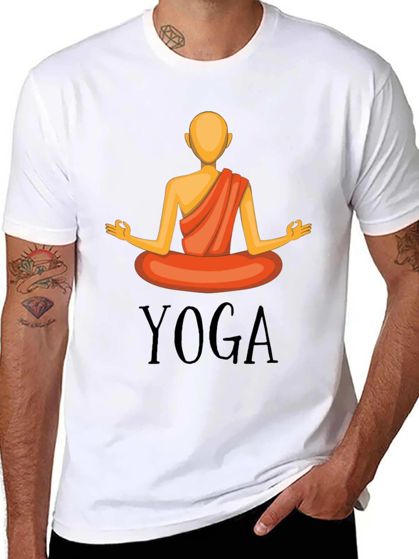 Yoga Graphic T-Shirt - Meditating Figure Design