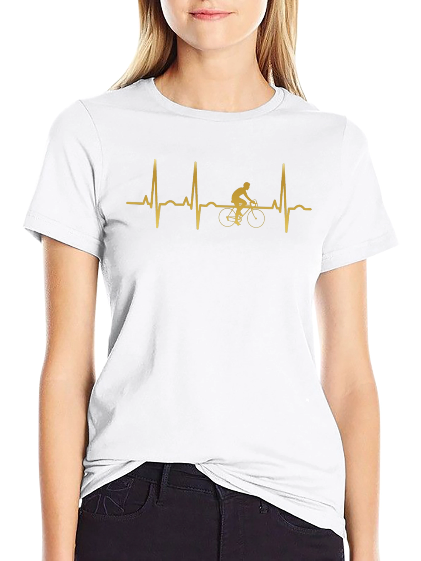 Cycling Heartbeat T-Shirt - Black
