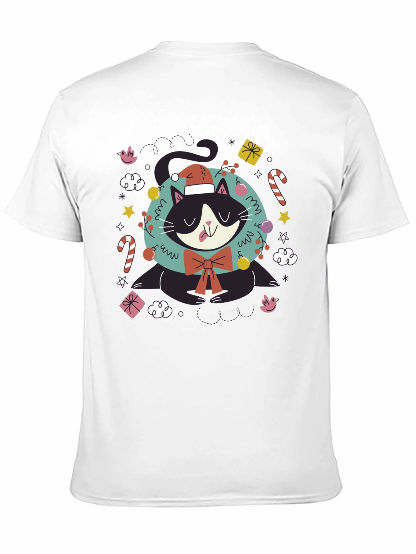 Festive Cat T-Shirt - Holiday Cheer