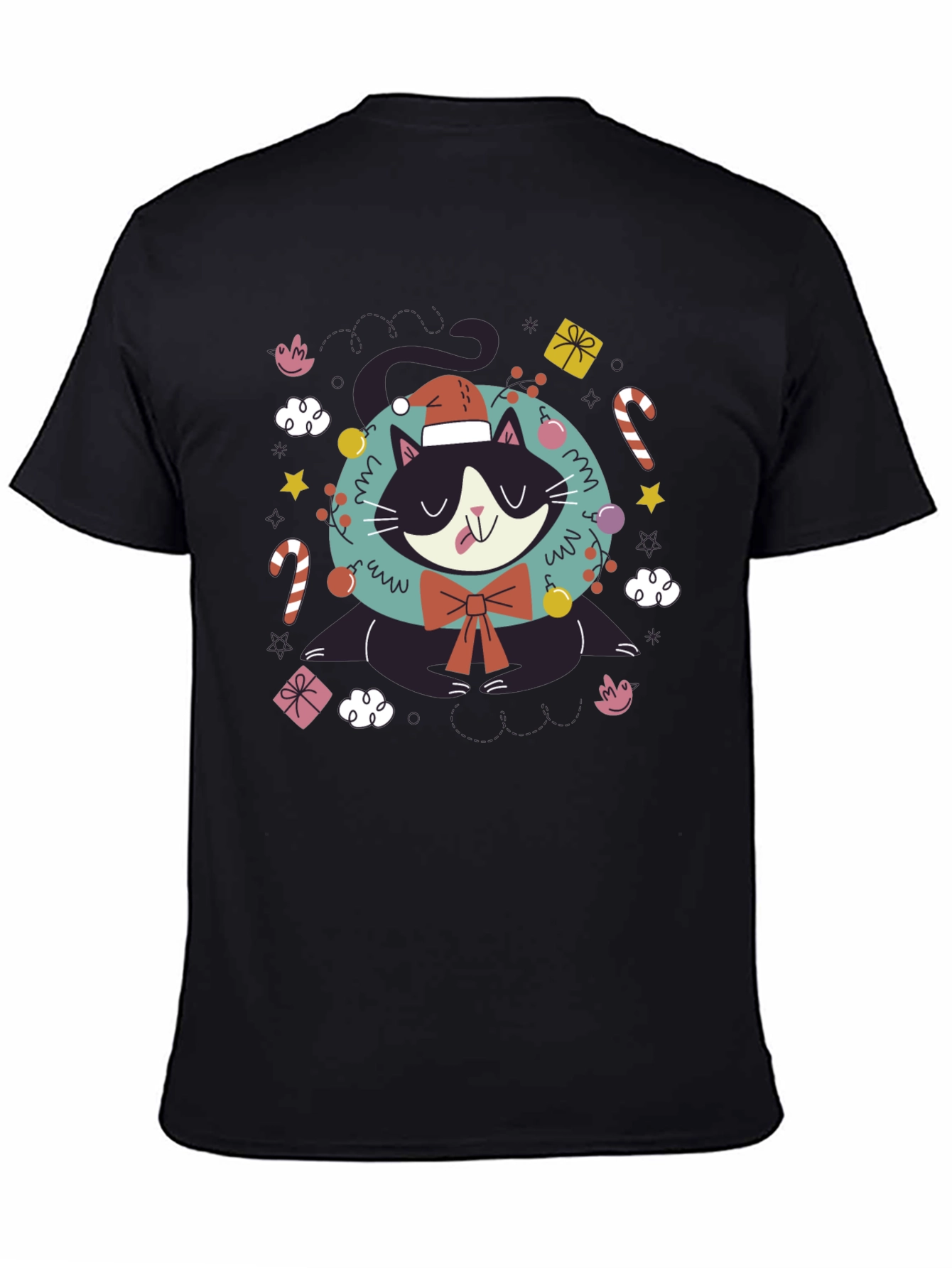 Festive Cat T-Shirt - Holiday Cheer