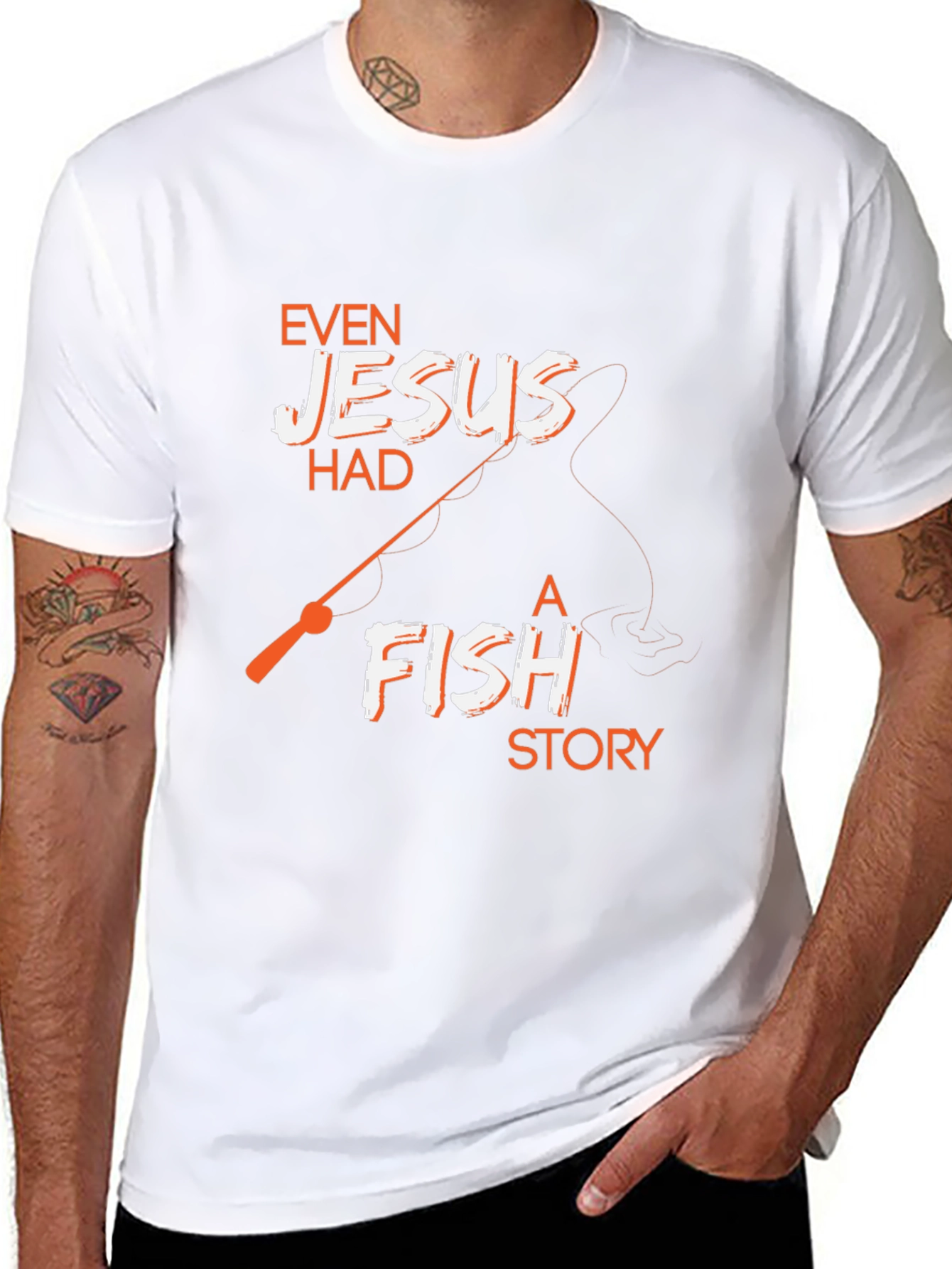 Even Jesus Had A Fish Story Black T-Shirt