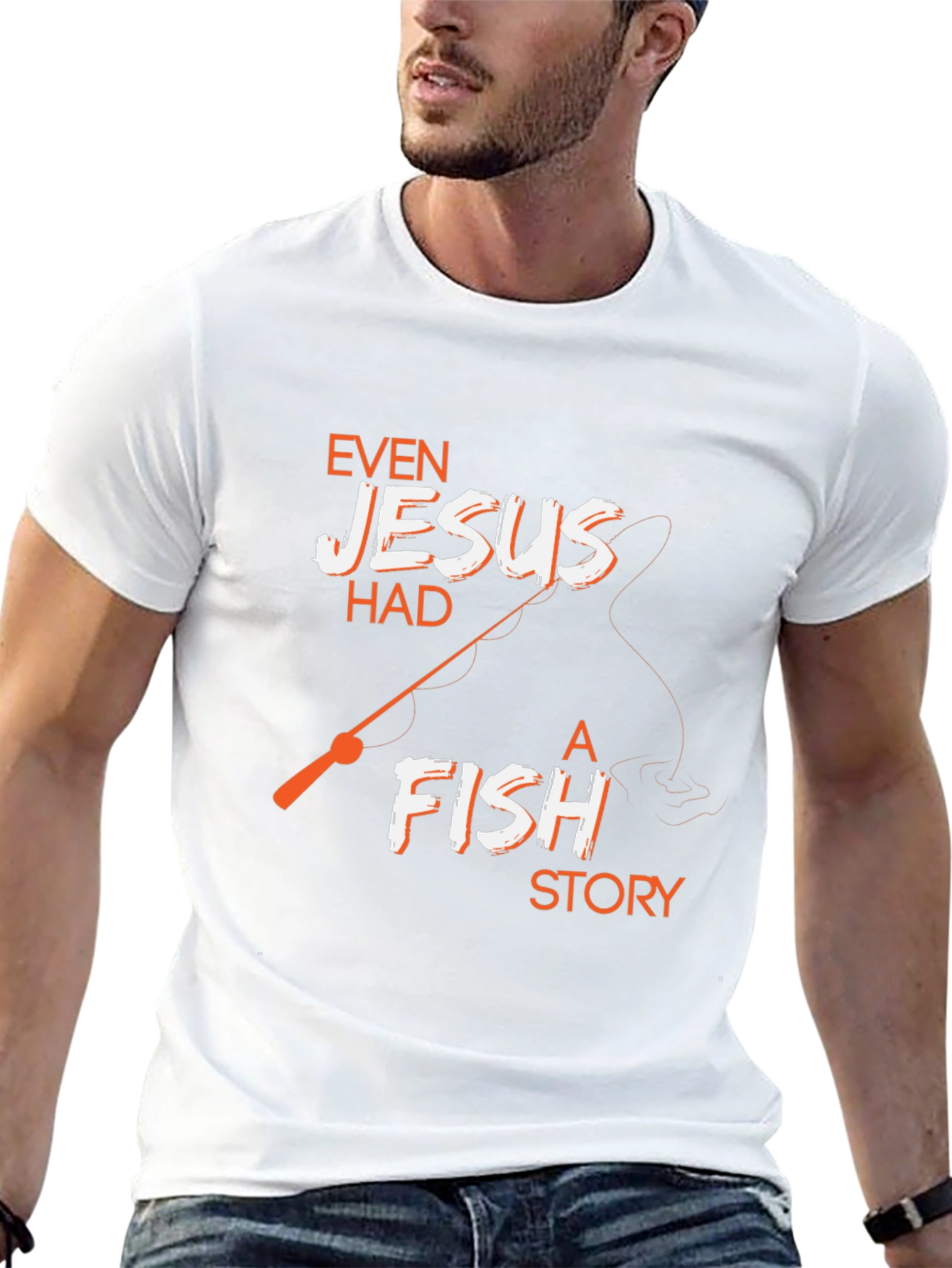 Even Jesus Had A Fish Story Black T-Shirt