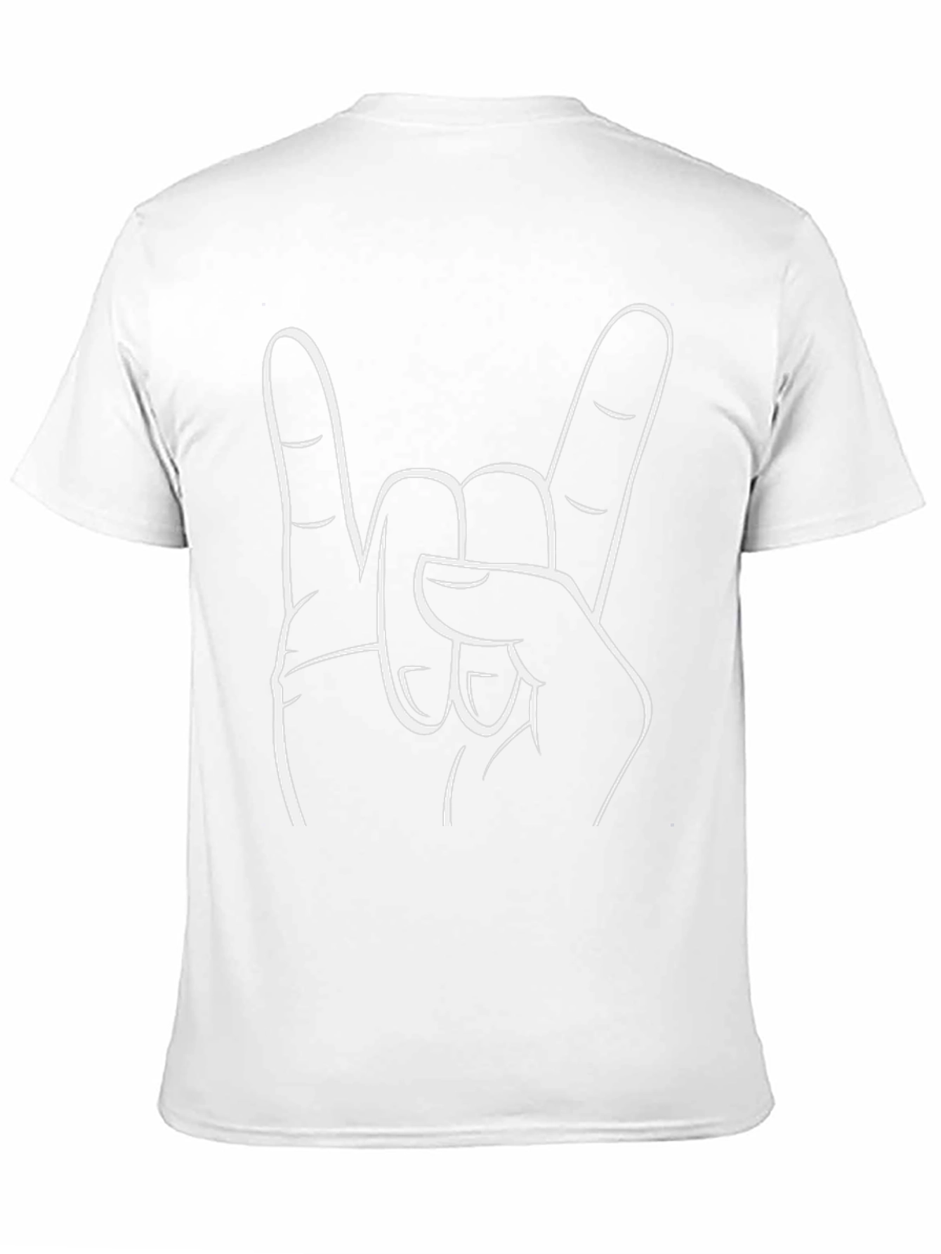 Rock On Hand Gesture Graphic Tee - Black