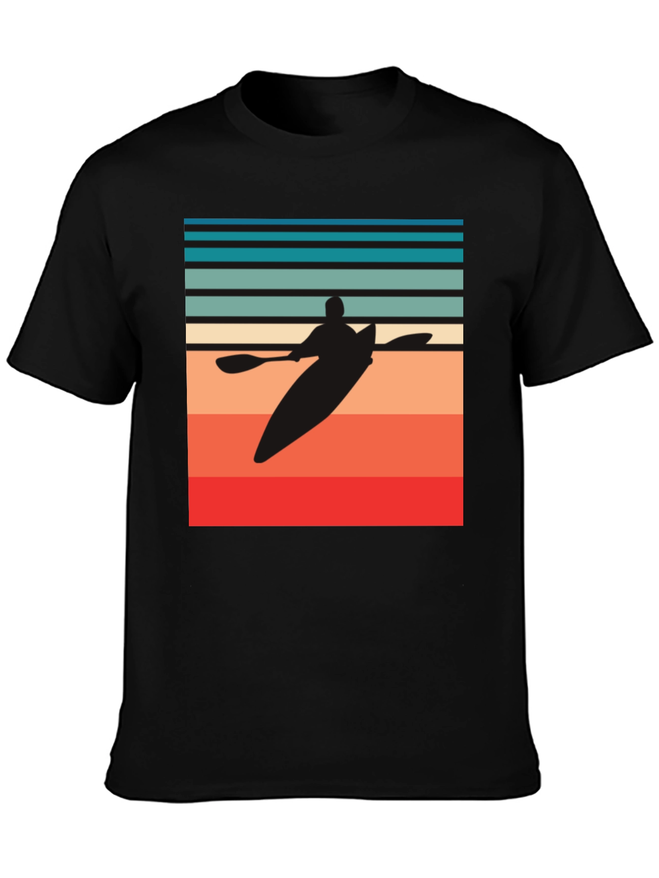 Retro Kayak Silhouette Graphic T-Shirt