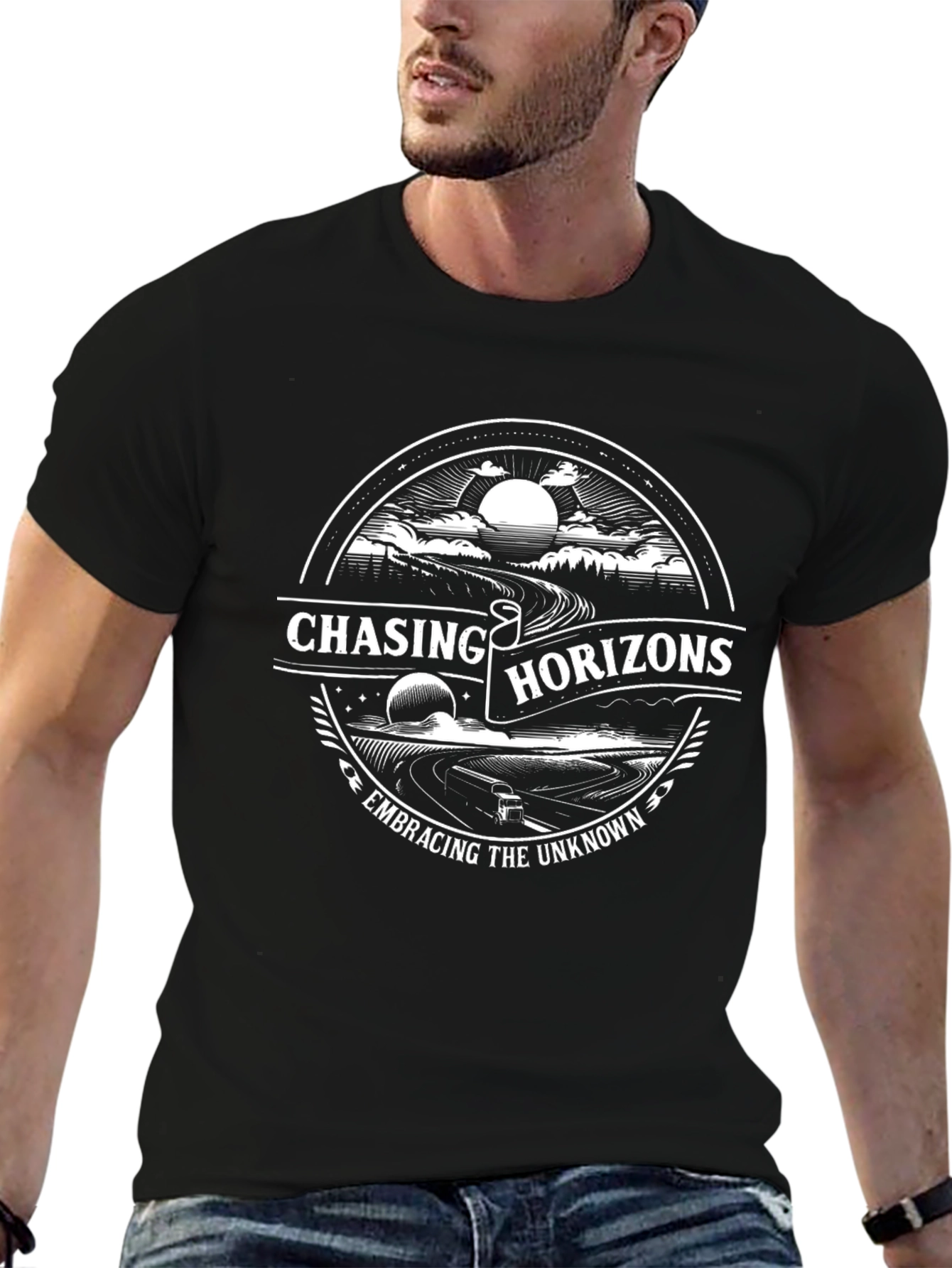Chasing Horizons Graphic T-Shirt - Embrace the Unknown