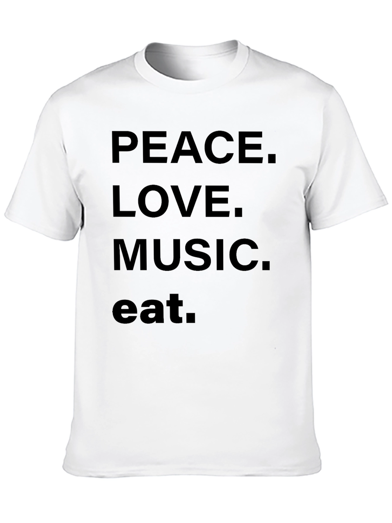 Peace Love Music Eat Black Graphic Tee