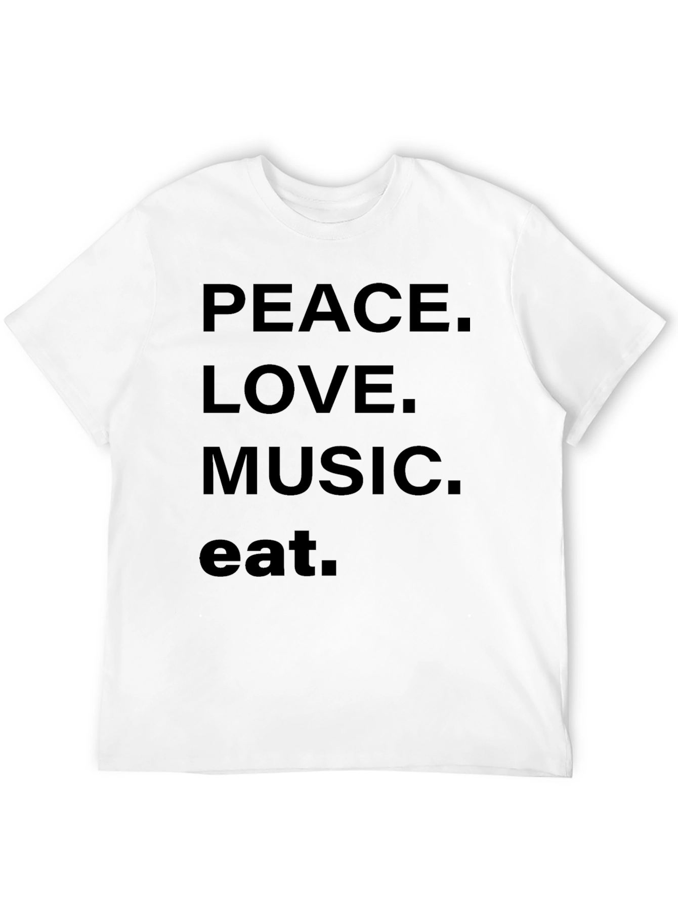 Peace Love Music Eat Black Graphic Tee