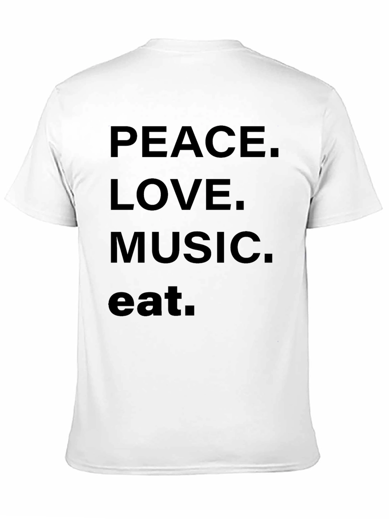 Peace Love Music Eat Black Graphic Tee