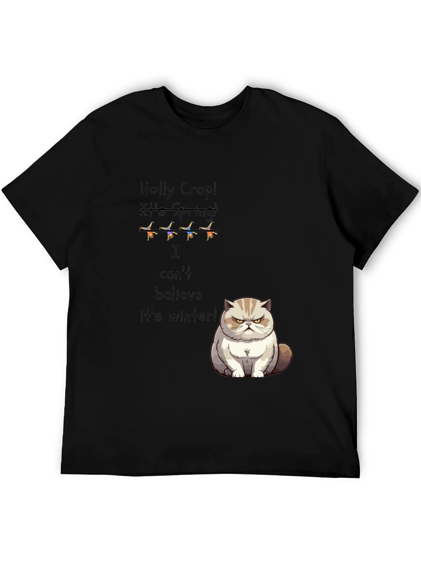 Funny Grumpy Cat T-Shirt - Holly Crap Its Spring!