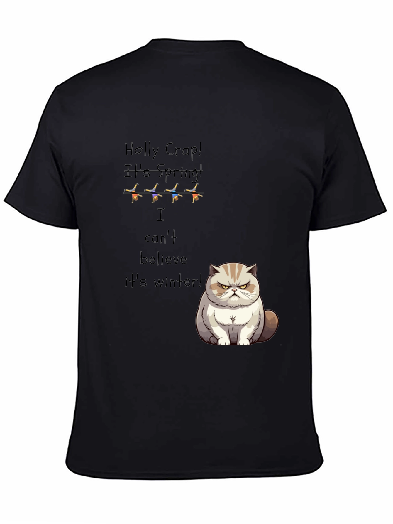Funny Grumpy Cat T-Shirt - Holly Crap Its Spring!