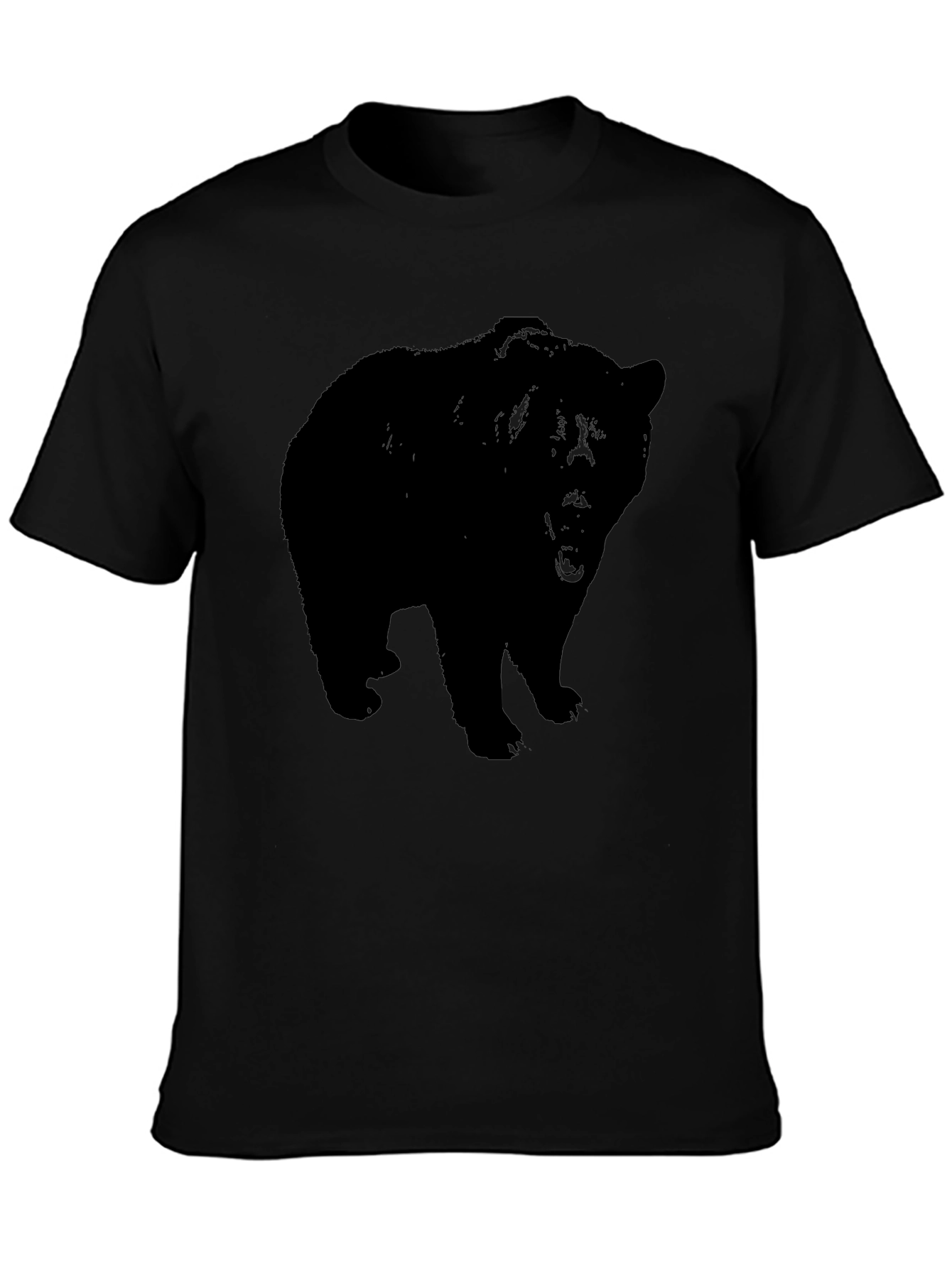 Mens Black Bear Graphic Print T-Shirt