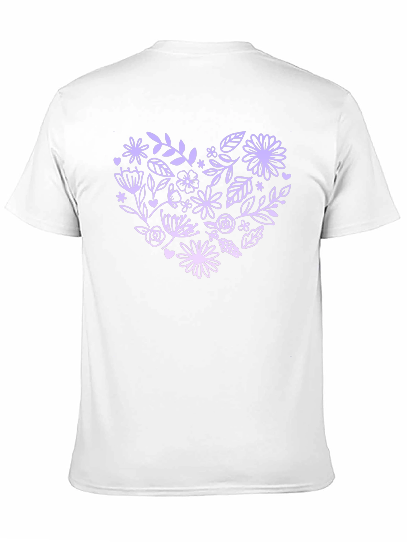 Floral Heart Graphic Tee - Black Casual T-Shirt