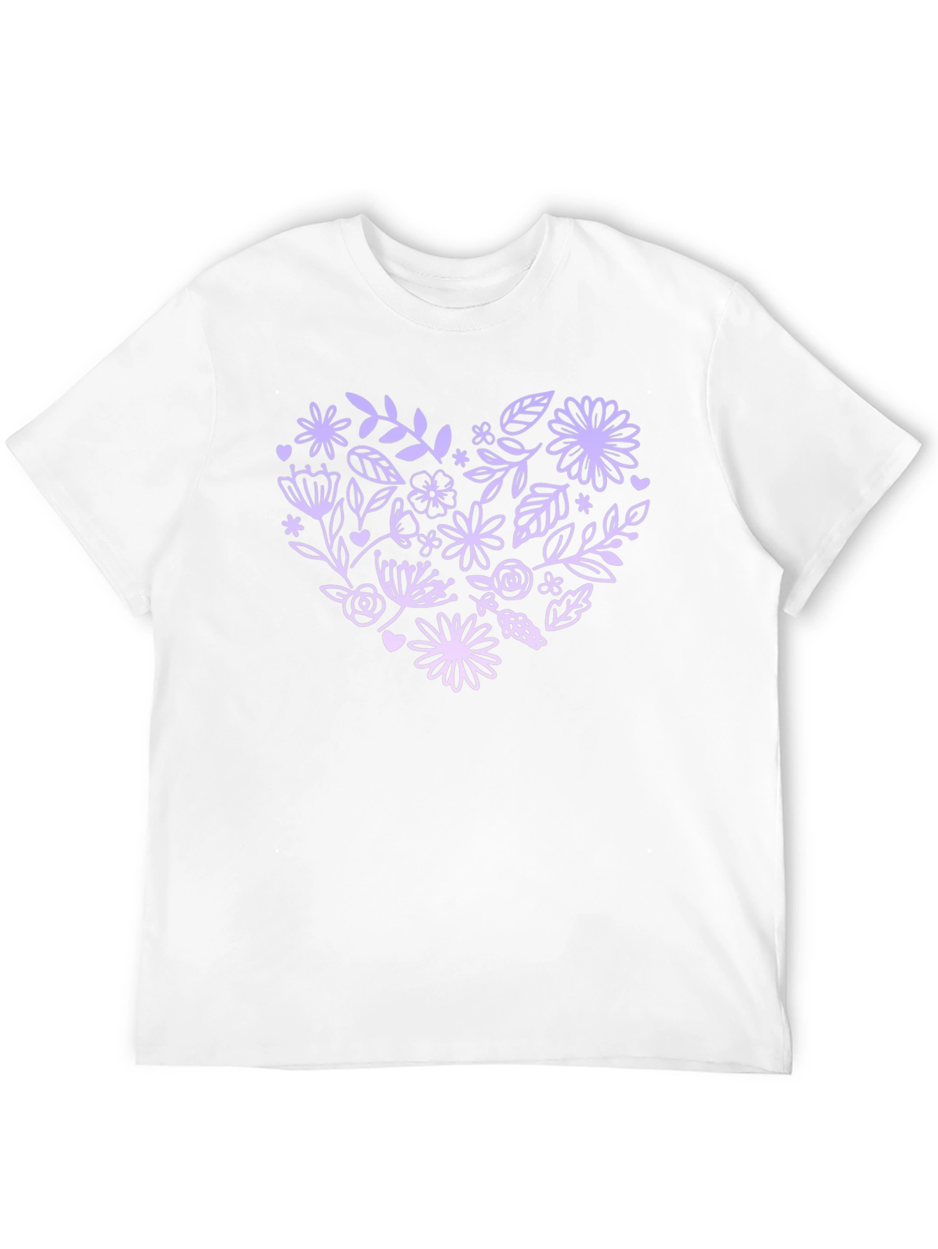 Floral Heart Graphic Tee - Black Casual T-Shirt