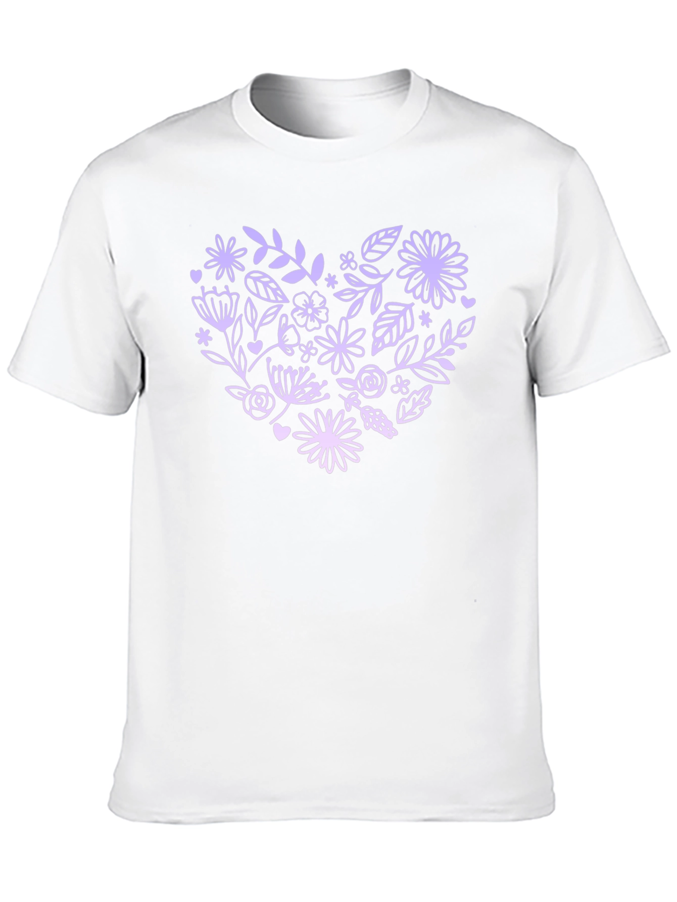 Floral Heart Graphic Tee - Black Casual T-Shirt