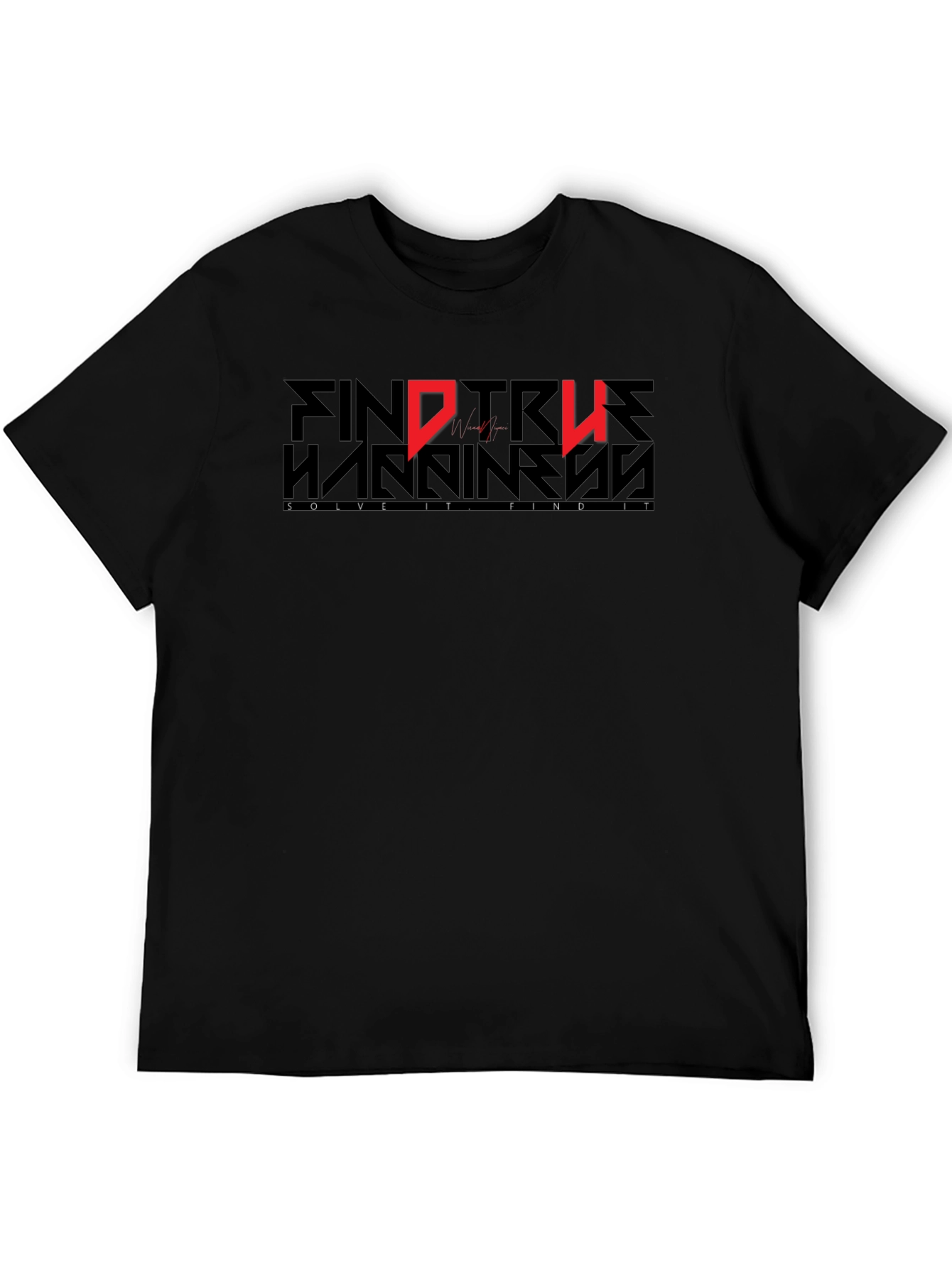 Find True Happiness Graphic Black T-Shirt