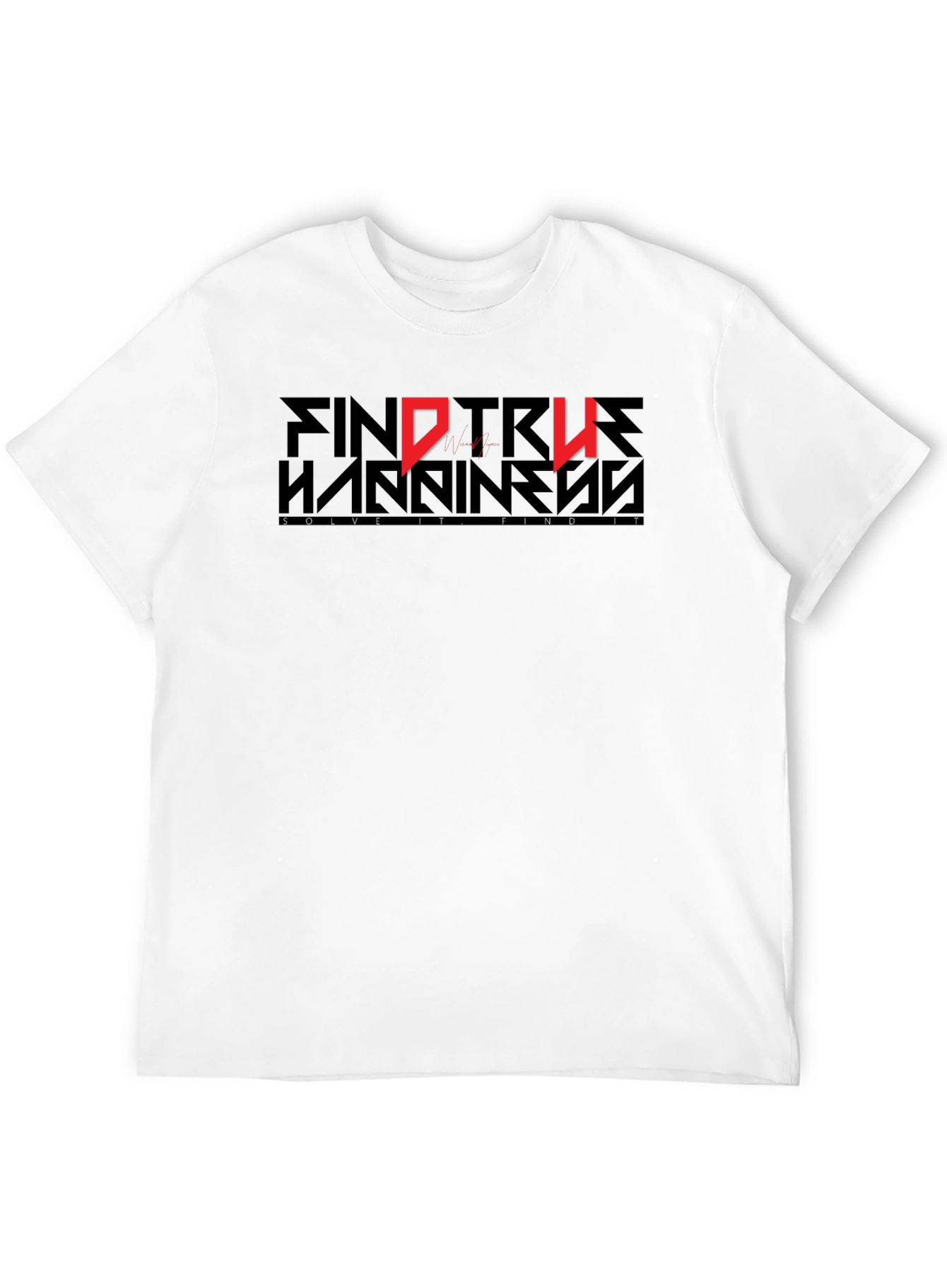 Find True Happiness Graphic Black T-Shirt