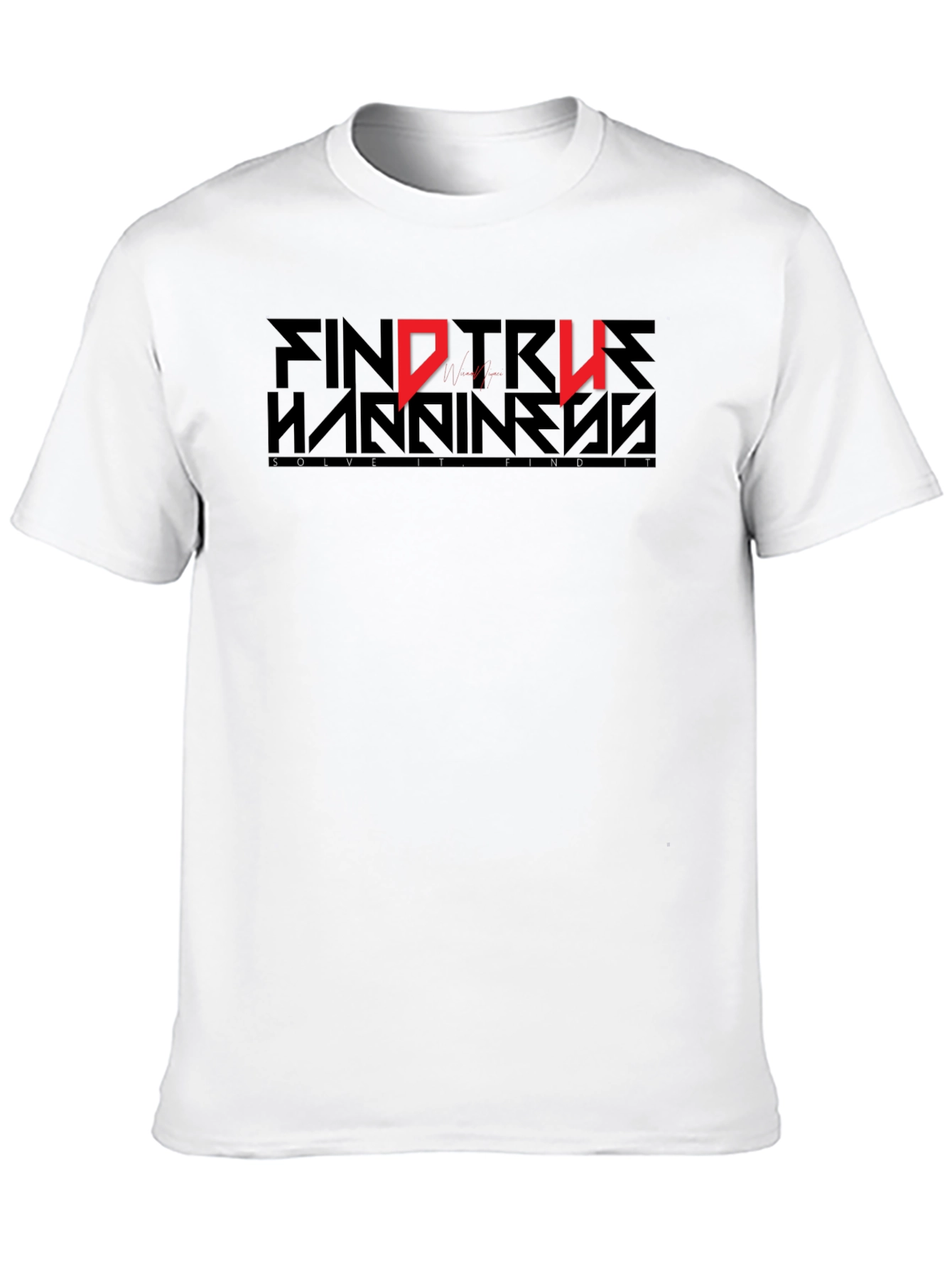 Find True Happiness Graphic Black T-Shirt