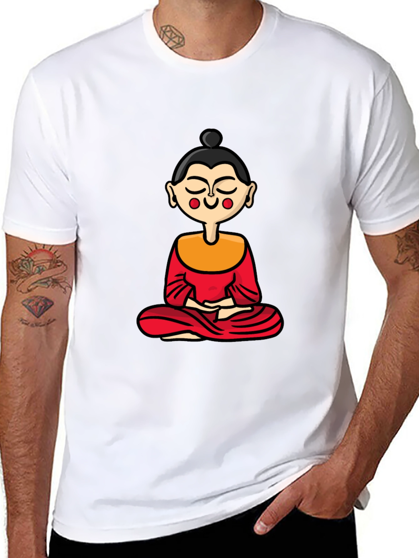 Buddha Cartoon Graphic T-Shirt