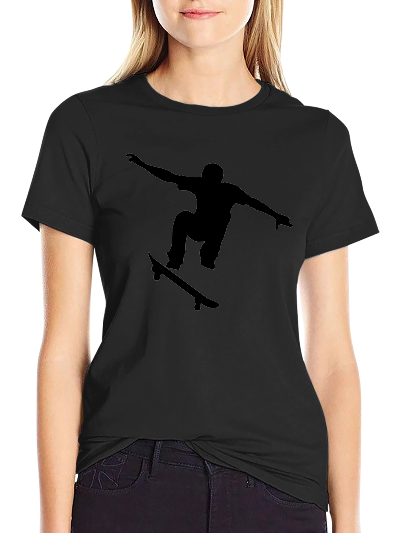Skateboarder Graphic Black T-Shirt