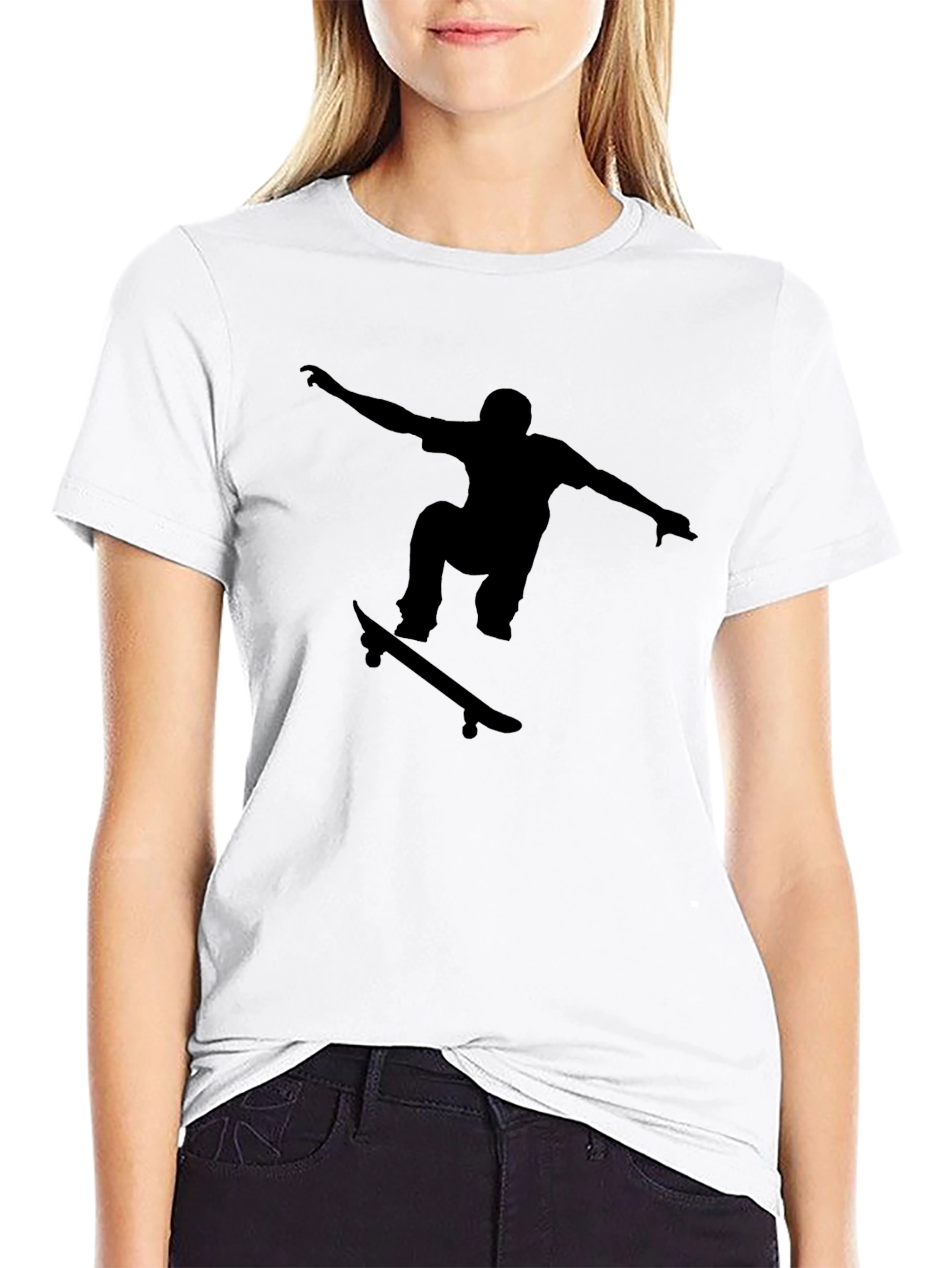 Skateboarder Graphic Black T-Shirt