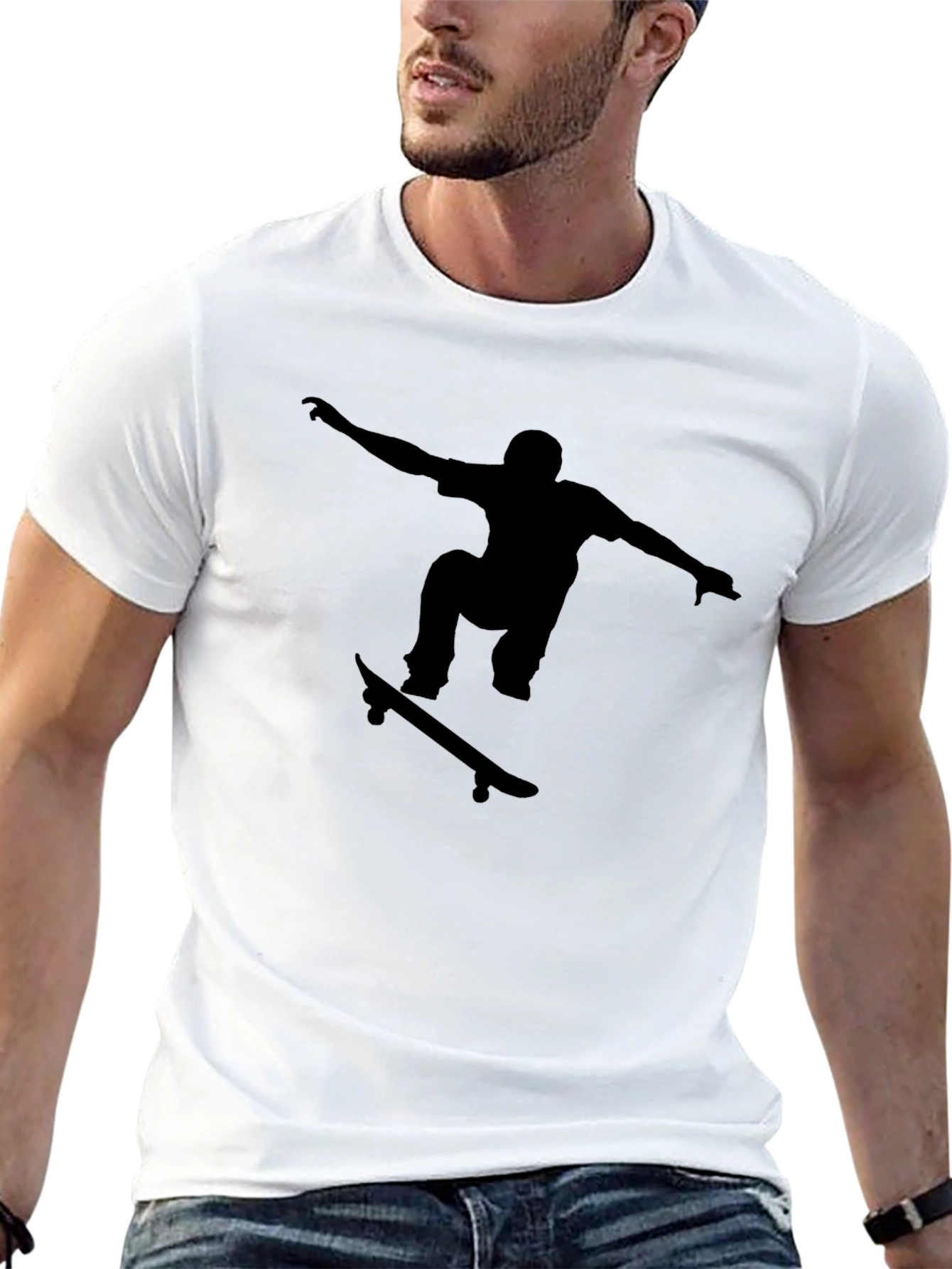 Skateboarder Graphic Black T-Shirt