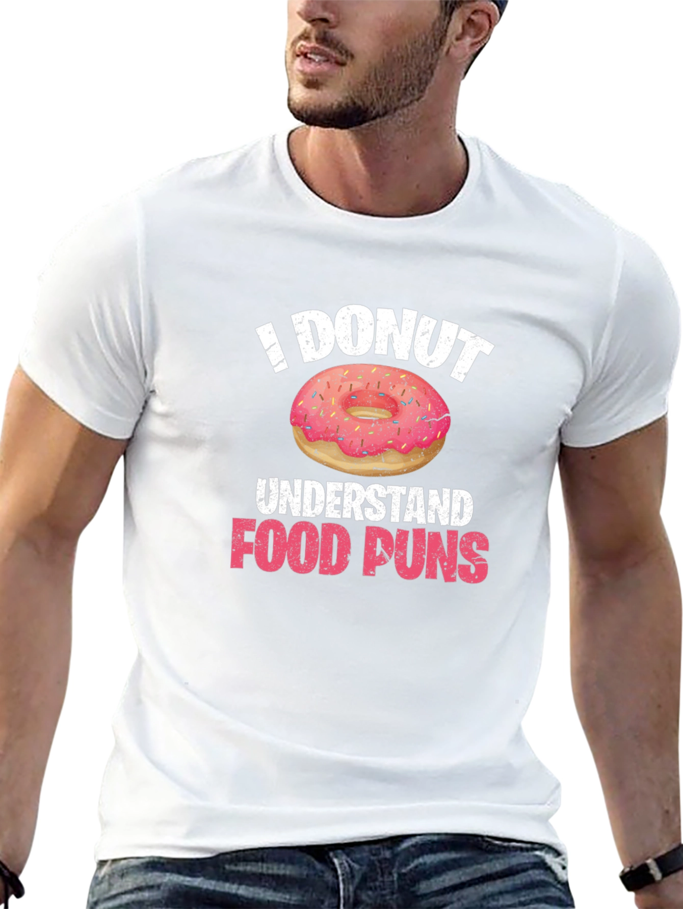 Funny I Donut Understand Food Puns Black T-Shirt