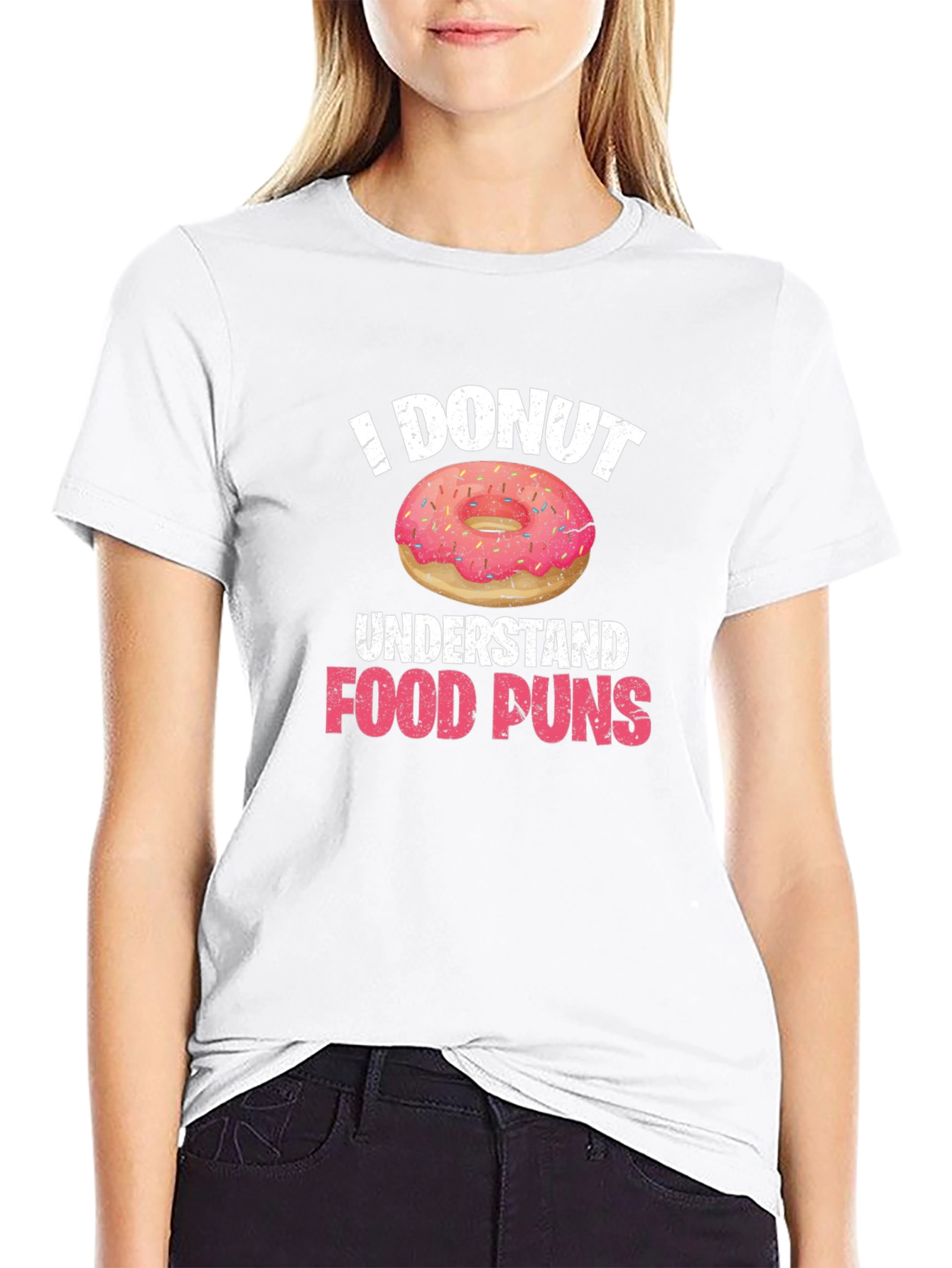 Funny I Donut Understand Food Puns Black T-Shirt