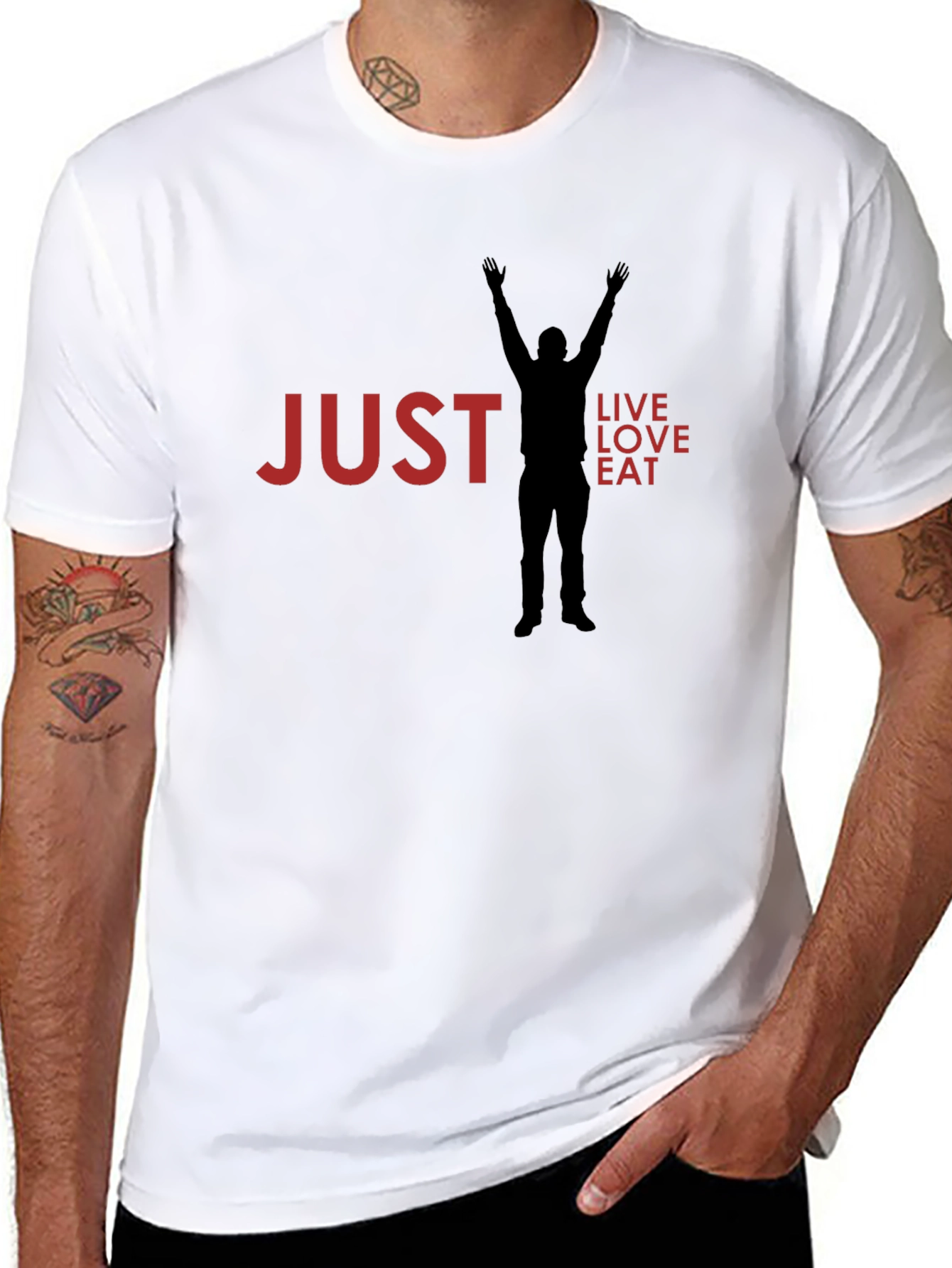 Just Live Love Eat Graphic T-Shirt