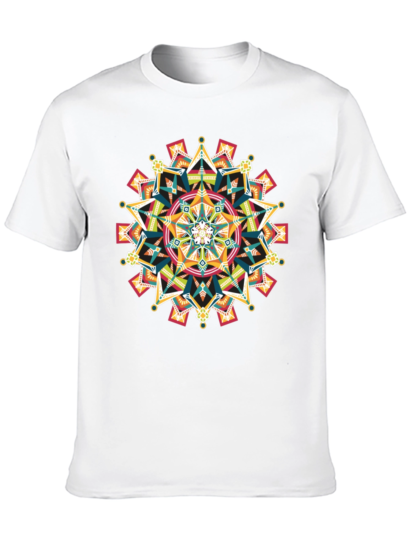 Geometric Mandala Graphic Black T-Shirt