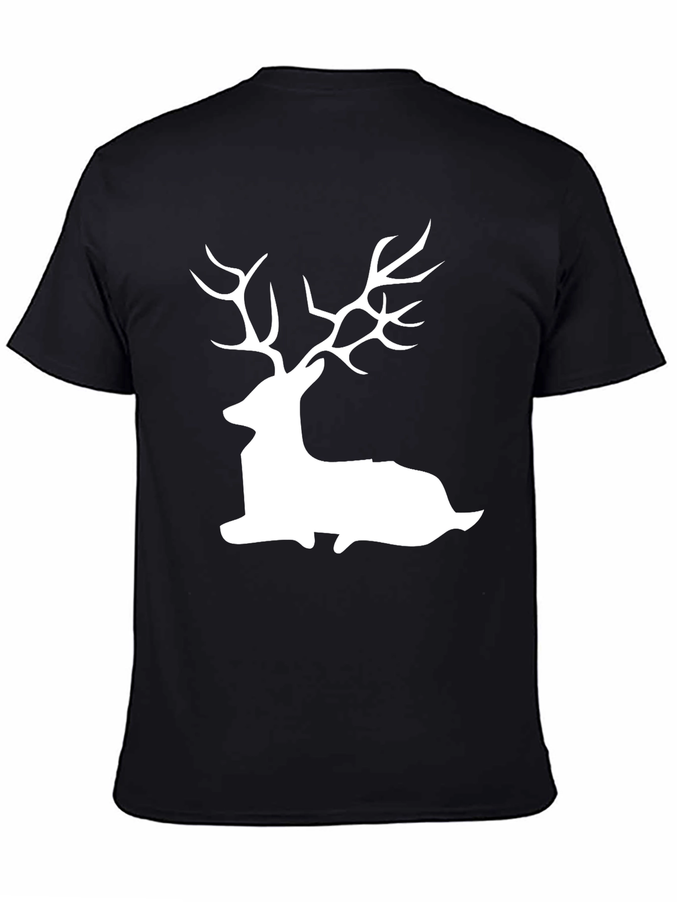 Deer Silhouette Graphic Tee - Black