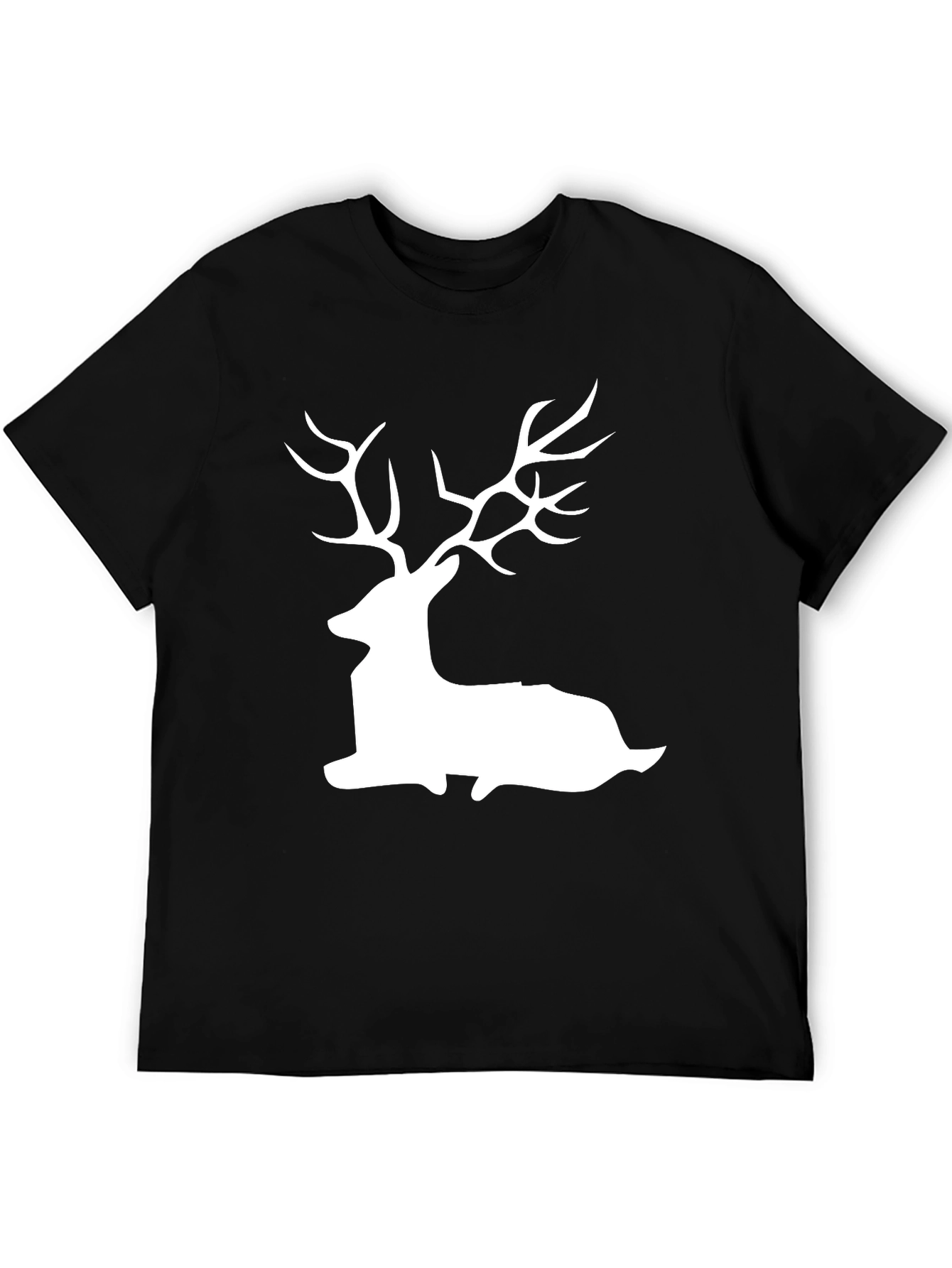 Deer Silhouette Graphic Tee - Black