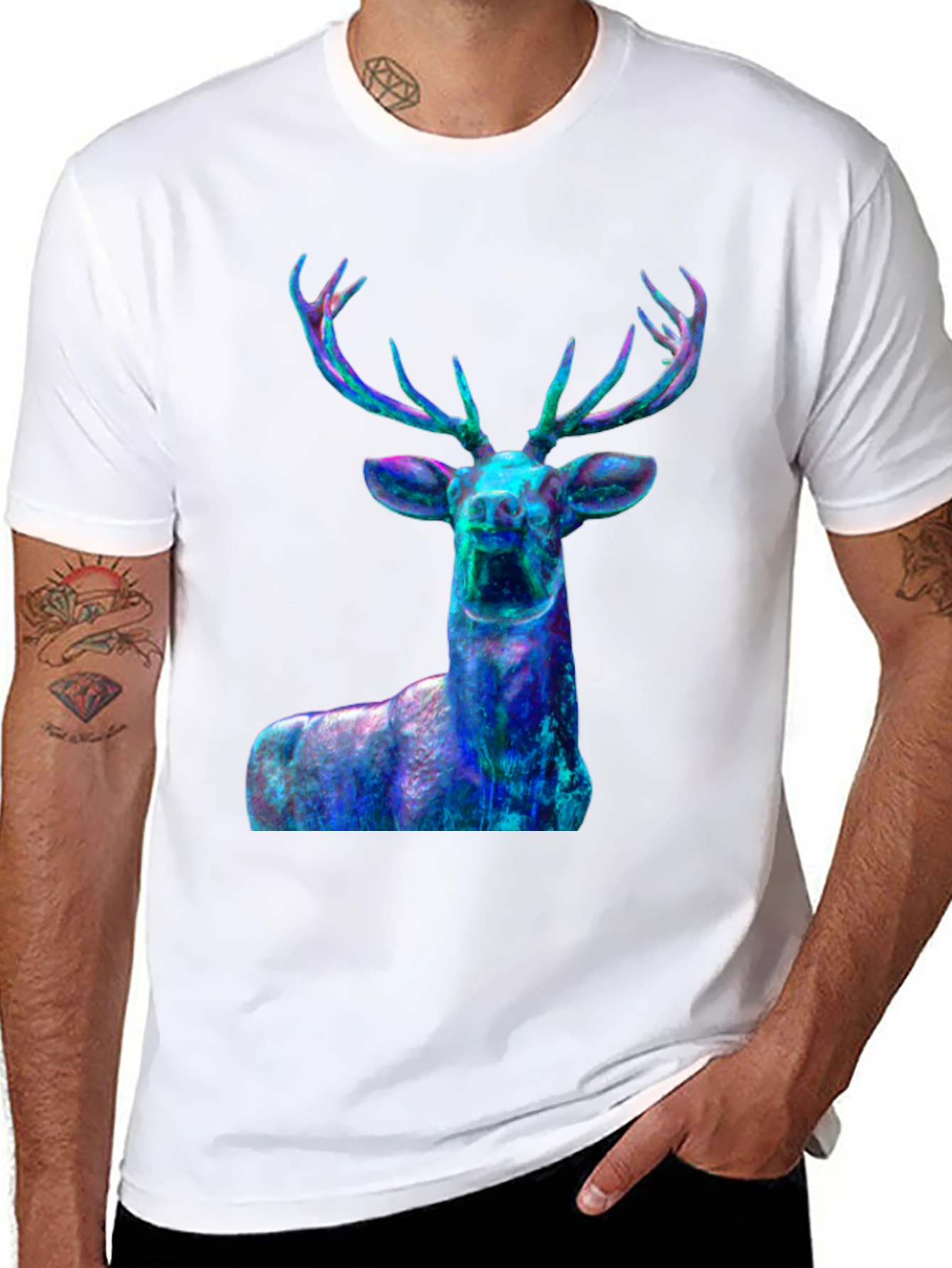Nebula Deer Graphic T-Shirt - Mens Black Tee