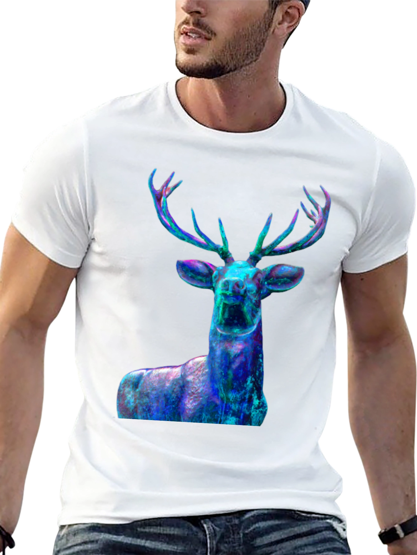 Nebula Deer Graphic T-Shirt - Mens Black Tee