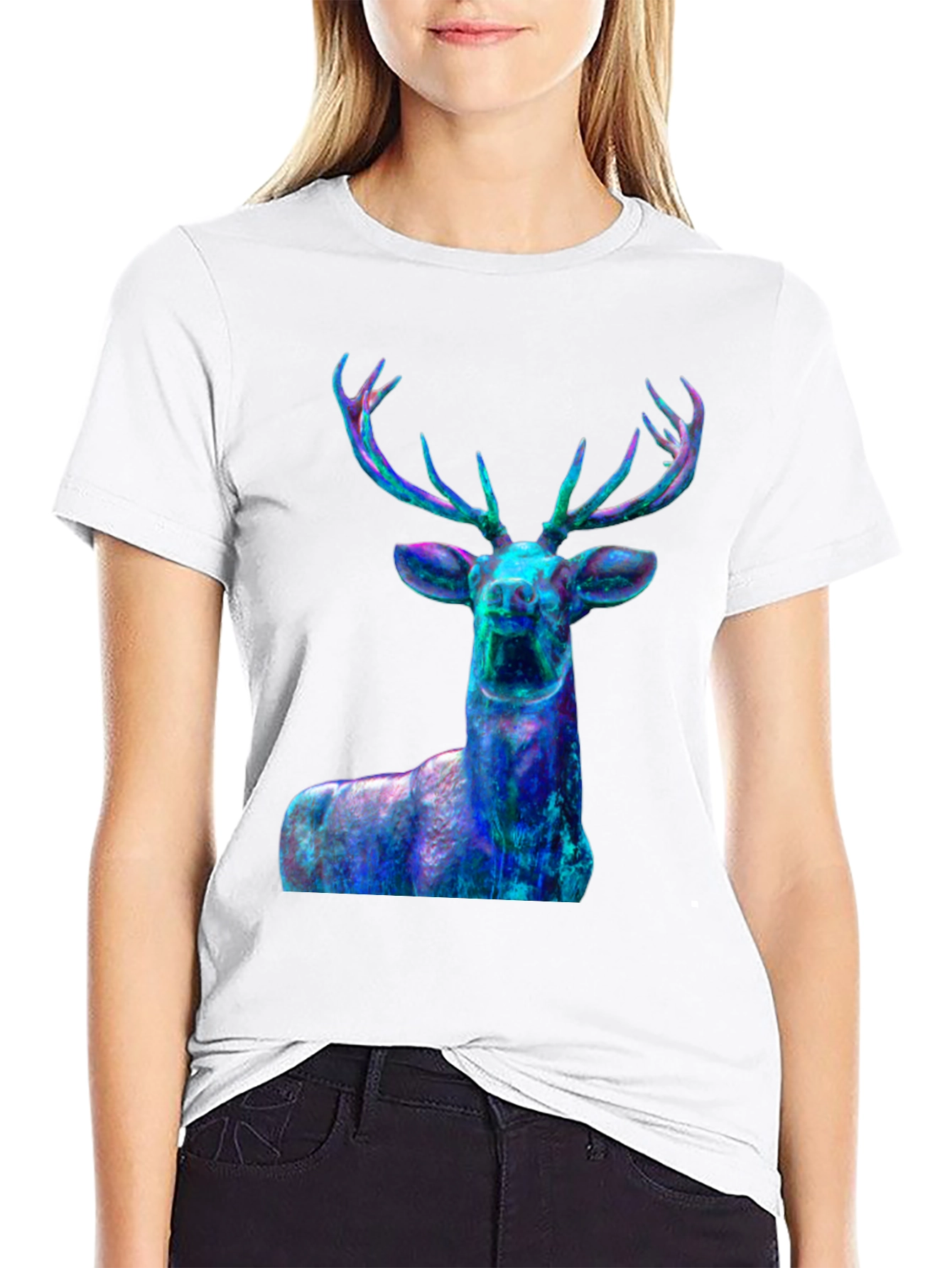 Nebula Deer Graphic T-Shirt - Mens Black Tee