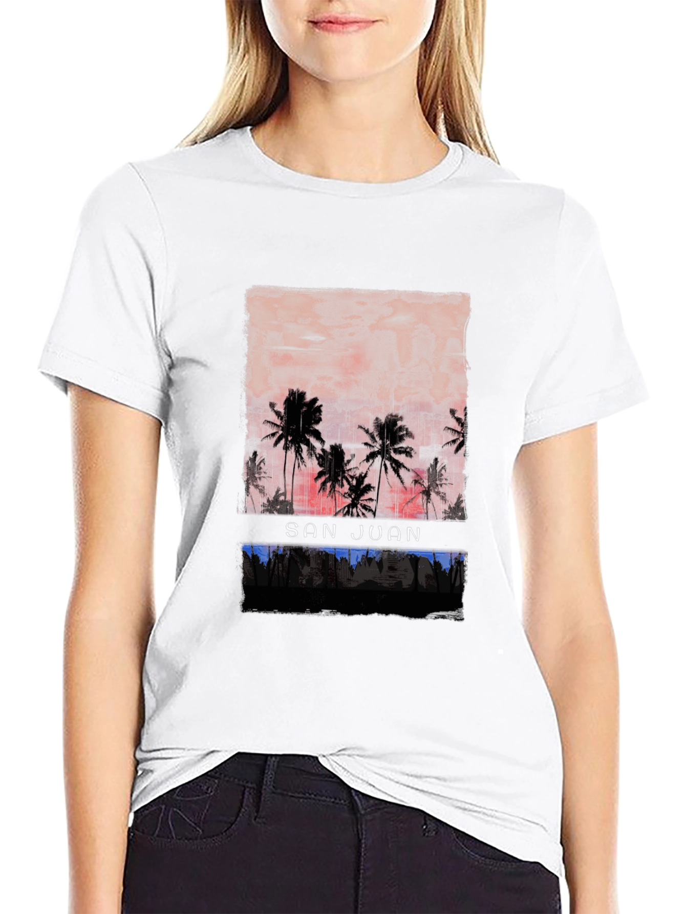 San Juan Palms Graphic Tee - Tropical Island Style