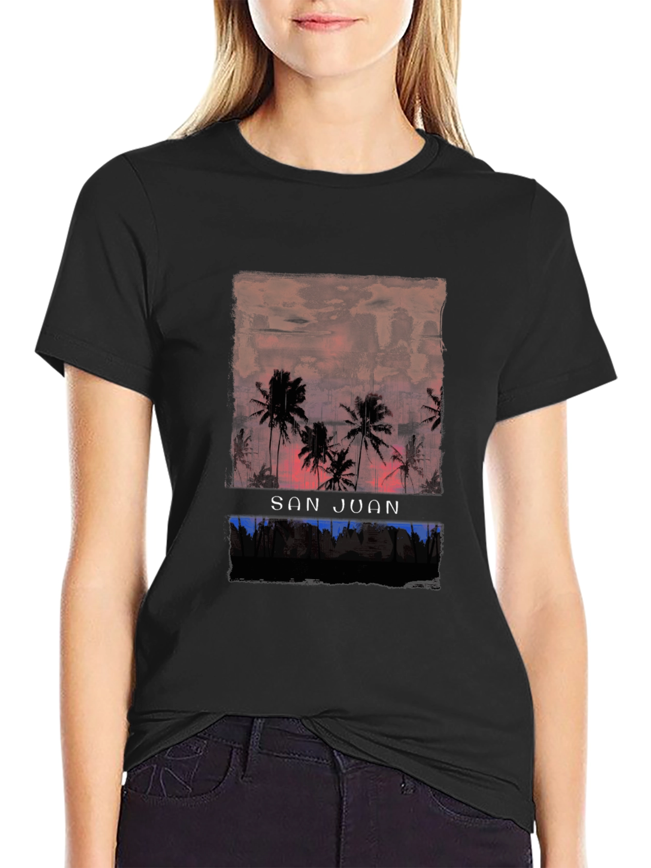 San Juan Palms Graphic Tee - Tropical Island Style