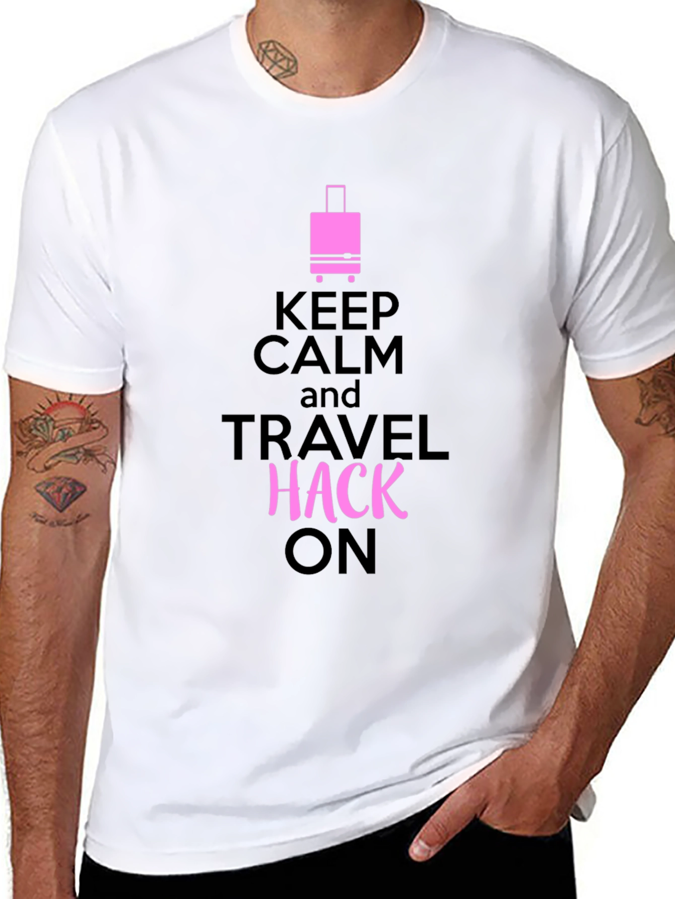 Keep Calm Travel Hack On Graphic Tee