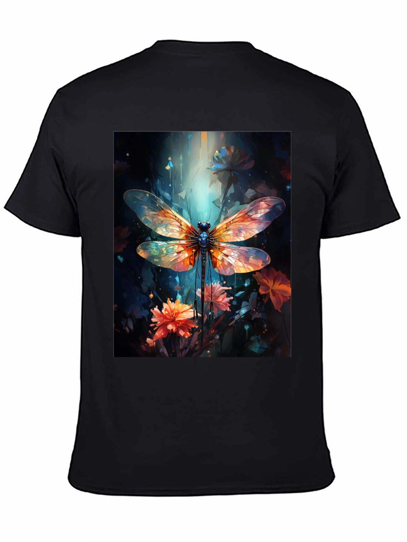 Dragonfly Art Graphic Tee - Black