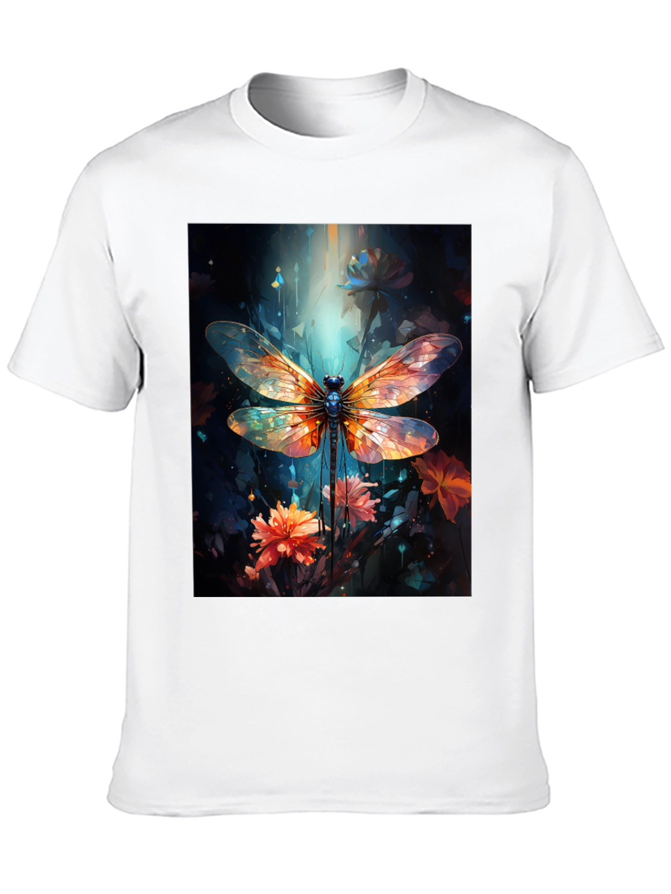 Dragonfly Art Graphic Tee - Black