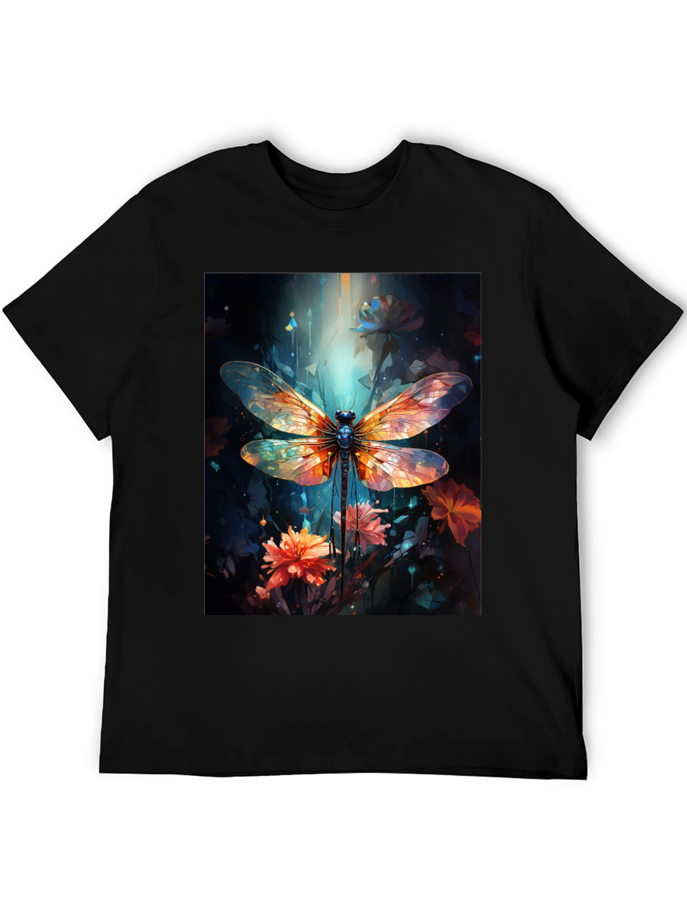 Dragonfly Art Graphic Tee - Black